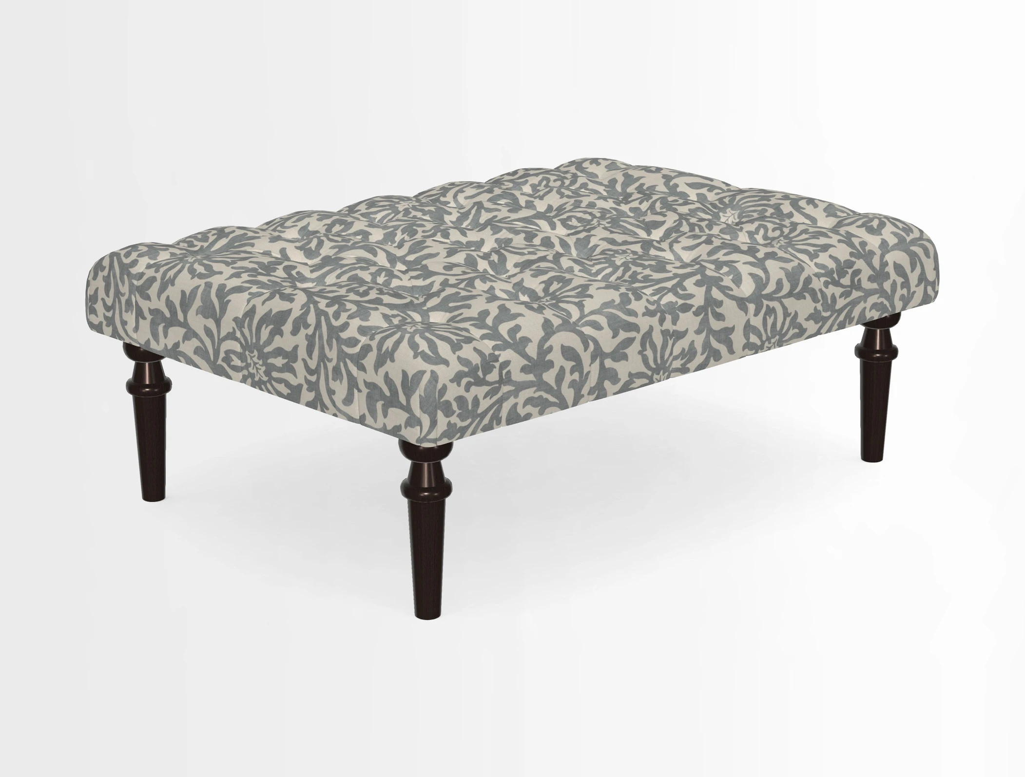 Pentlow Footstool in Mulberry Pompadour Floral Velvet Spice
