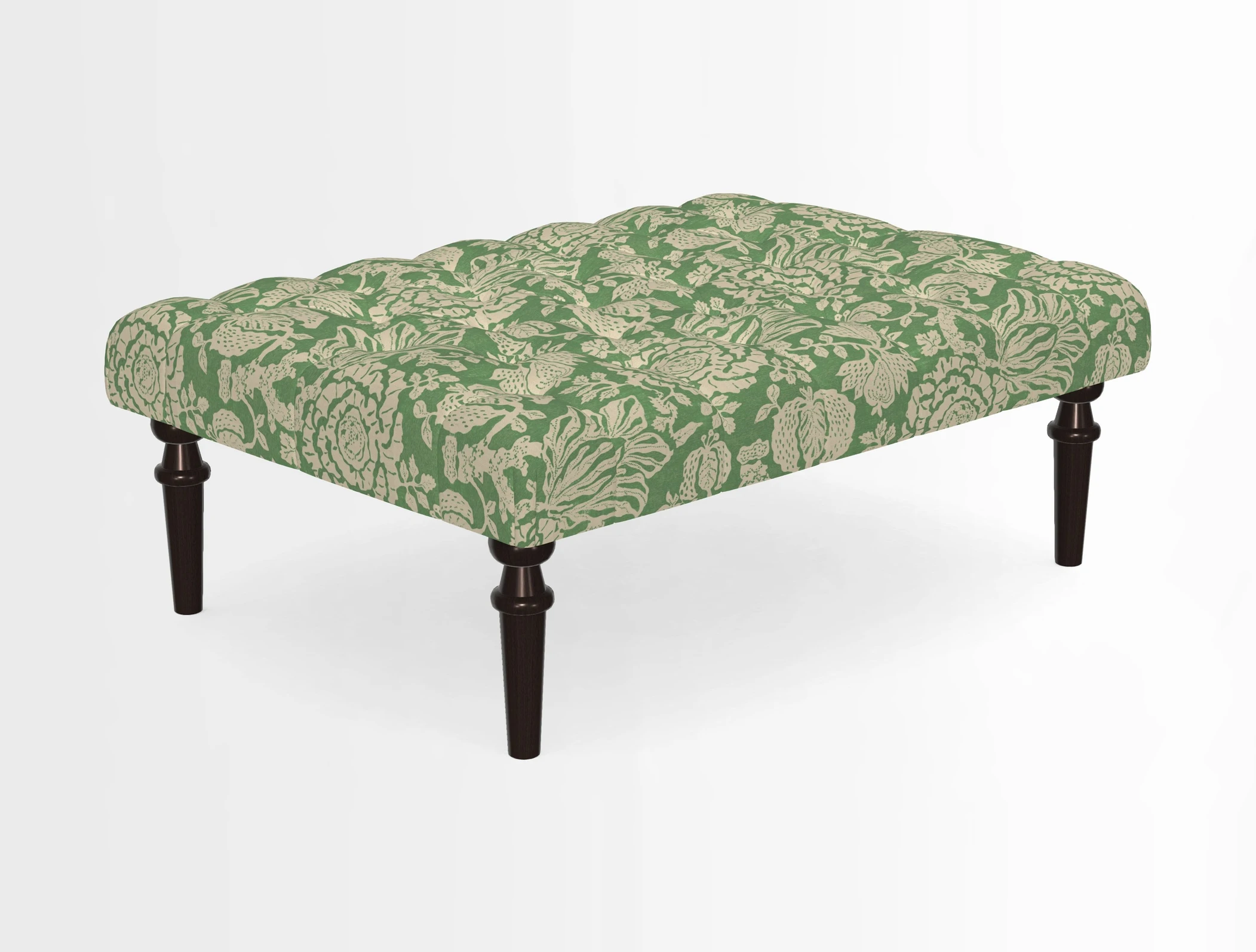 Pentlow Footstool in Mulberry Pompadour Floral Velvet Spice