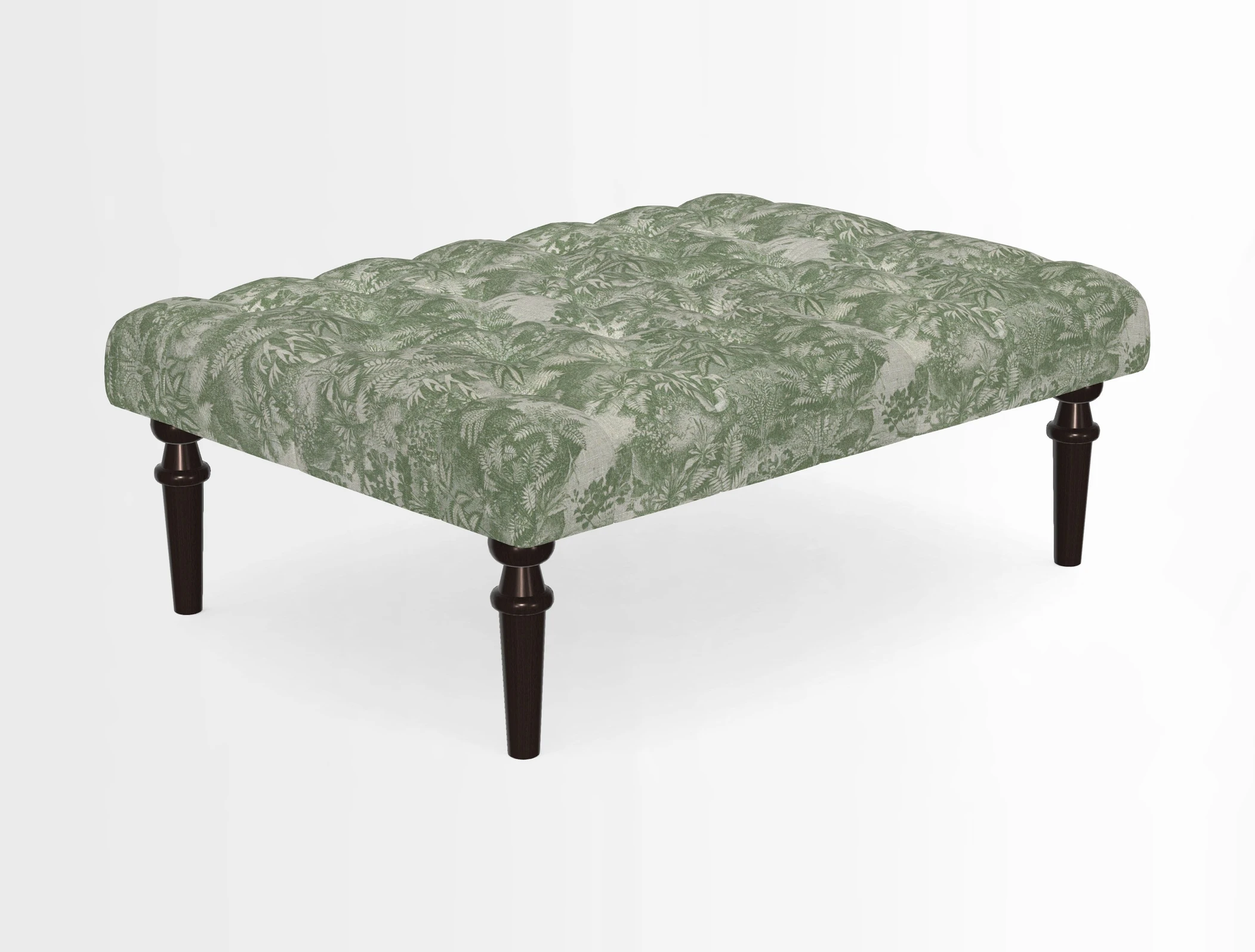 Pentlow Footstool in Mulberry Pompadour Floral Velvet Spice