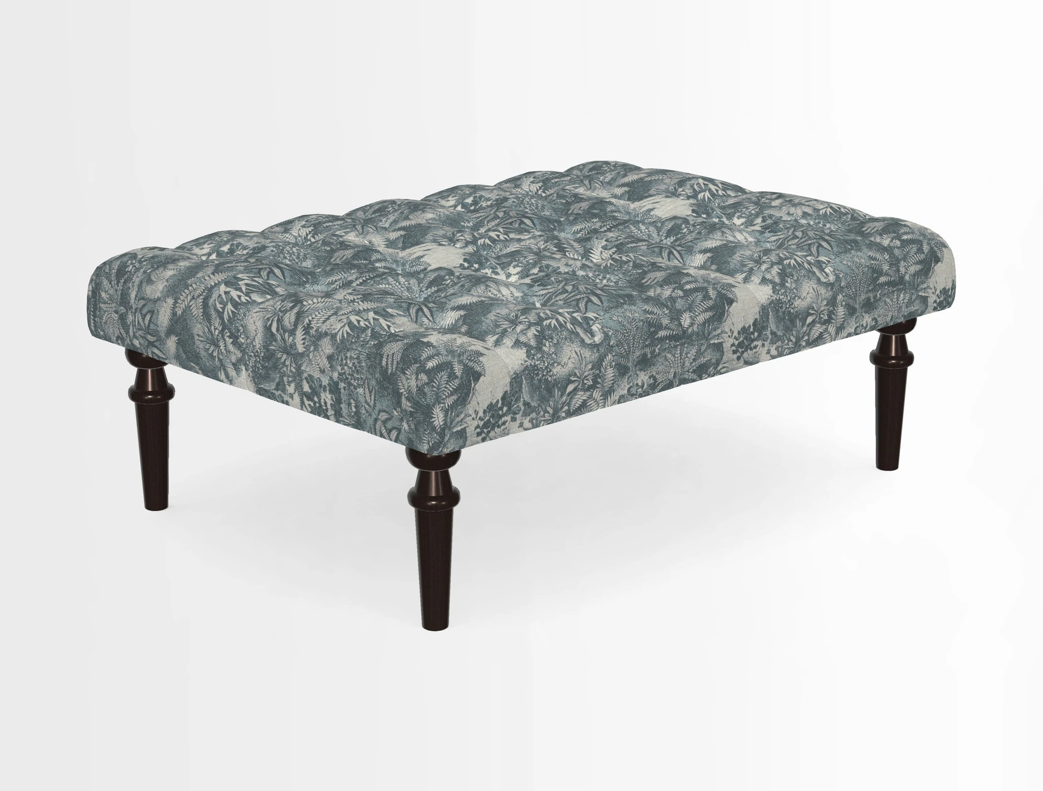 Pentlow Footstool in Mulberry Pompadour Floral Velvet Spice