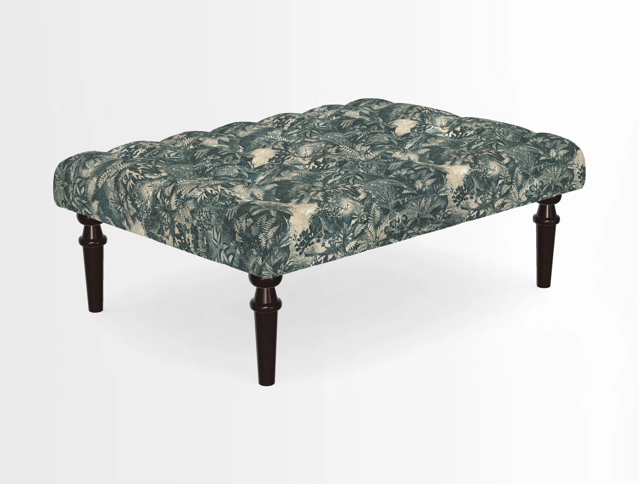 Pentlow Footstool in Mulberry Pompadour Floral Velvet Spice