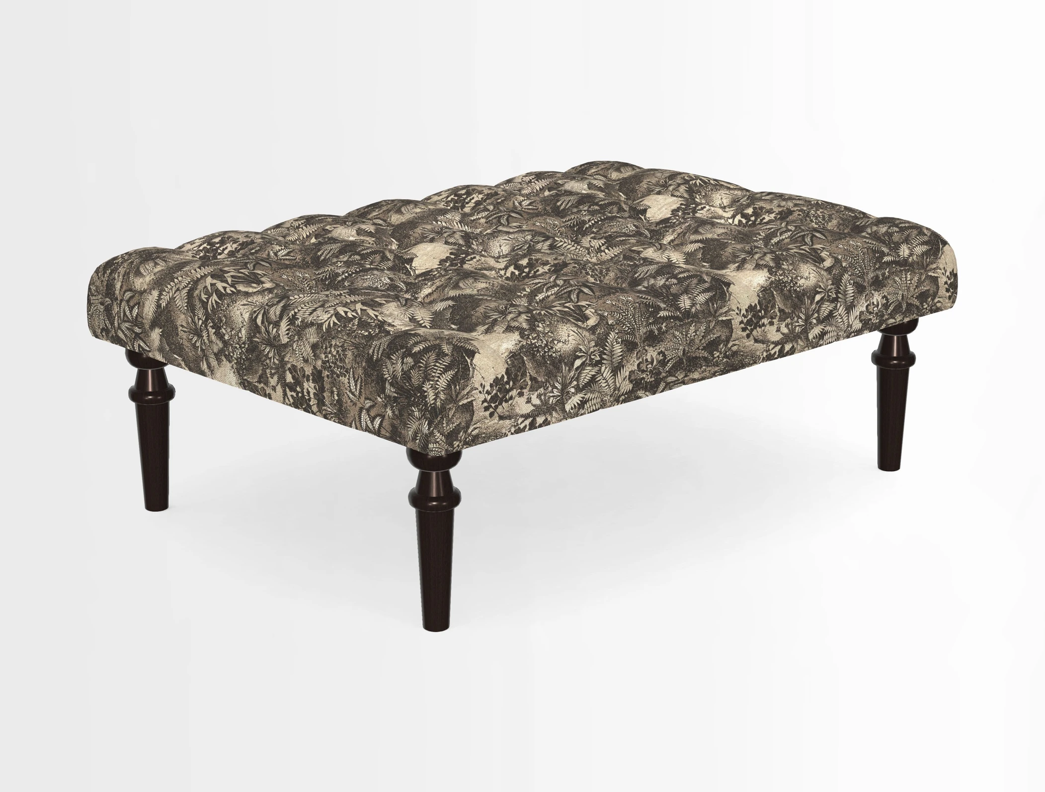 Pentlow Footstool in Mulberry Pompadour Floral Velvet Spice