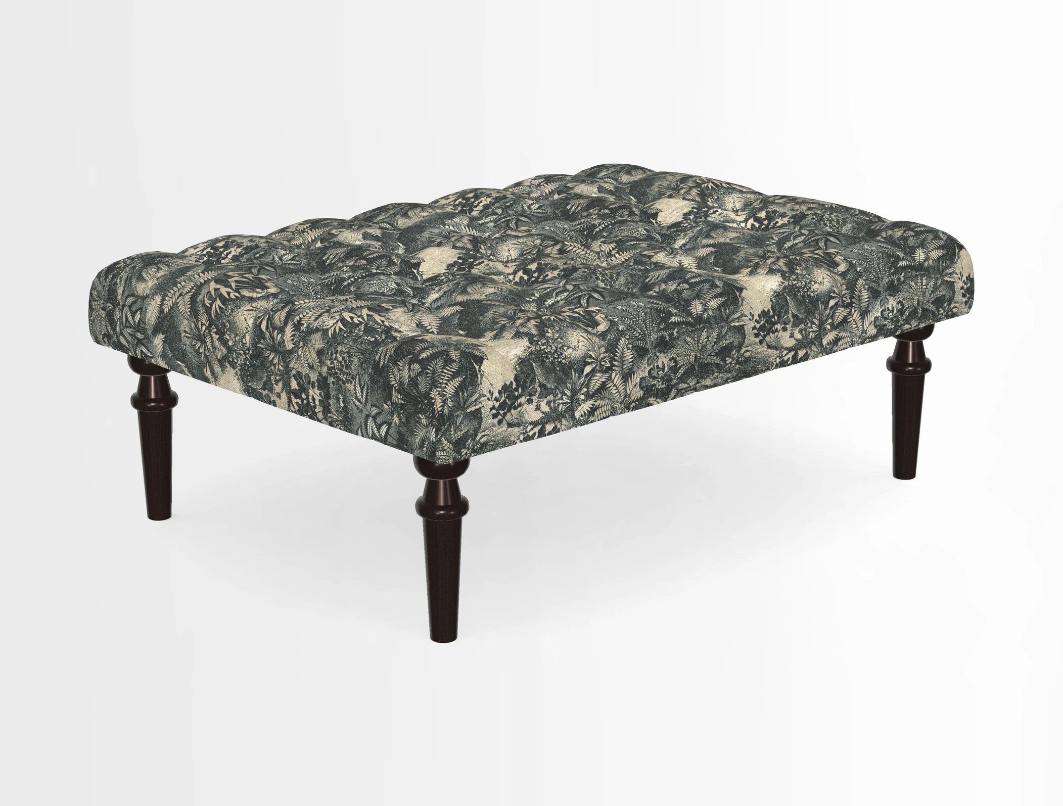Pentlow Footstool in Mulberry Pompadour Floral Velvet Spice