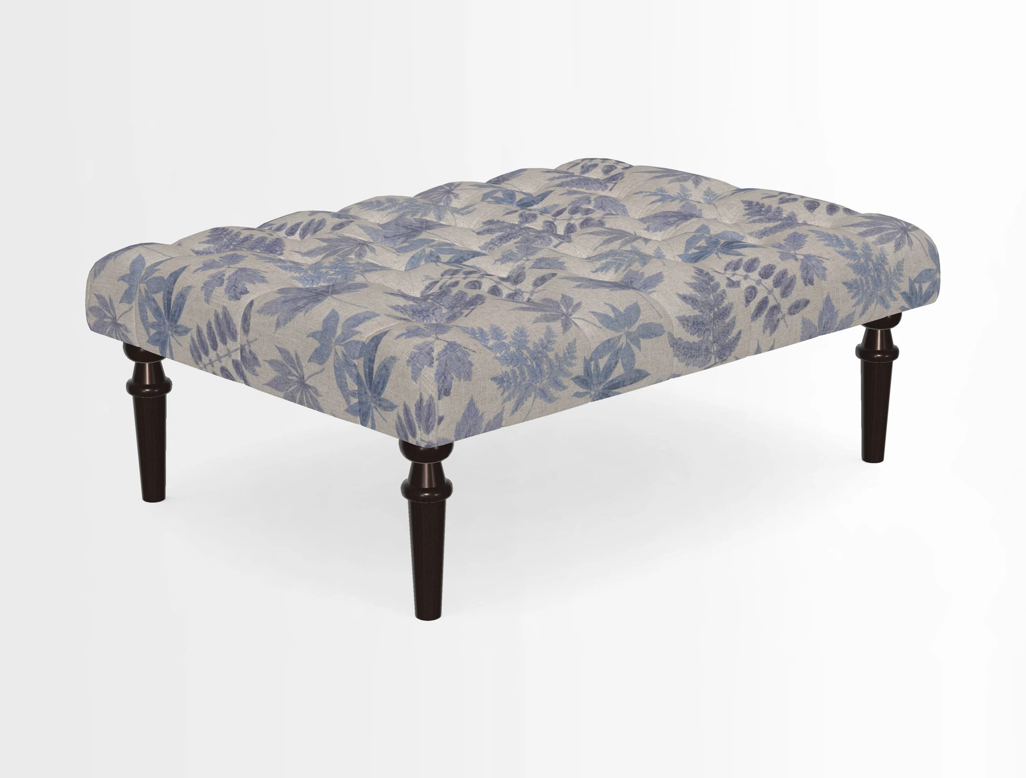 Pentlow Footstool in Mulberry Pompadour Floral Velvet Spice