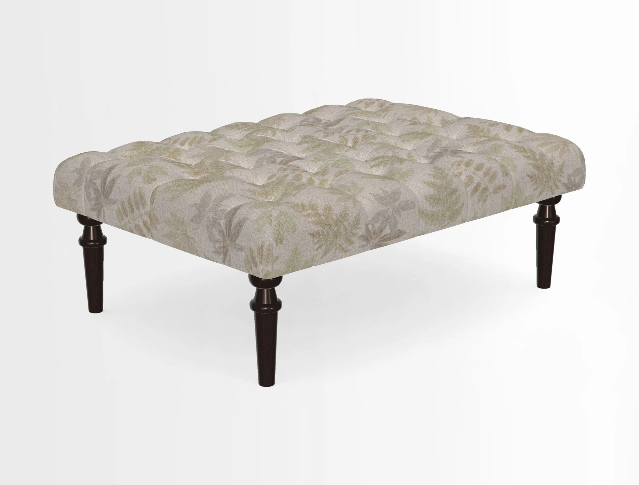 Pentlow Footstool in Mulberry Pompadour Floral Velvet Spice
