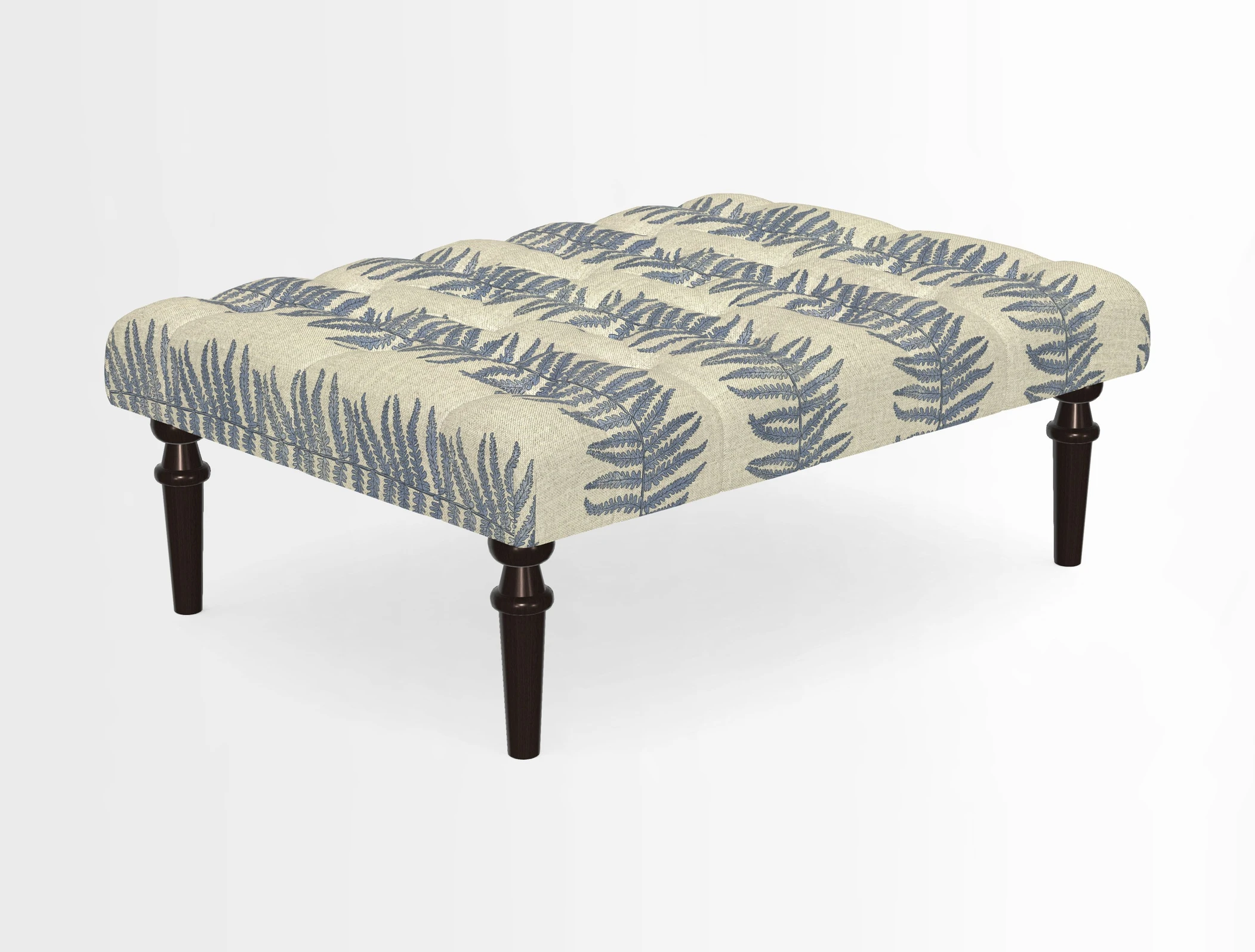 Pentlow Footstool in Mulberry Pompadour Floral Velvet Spice