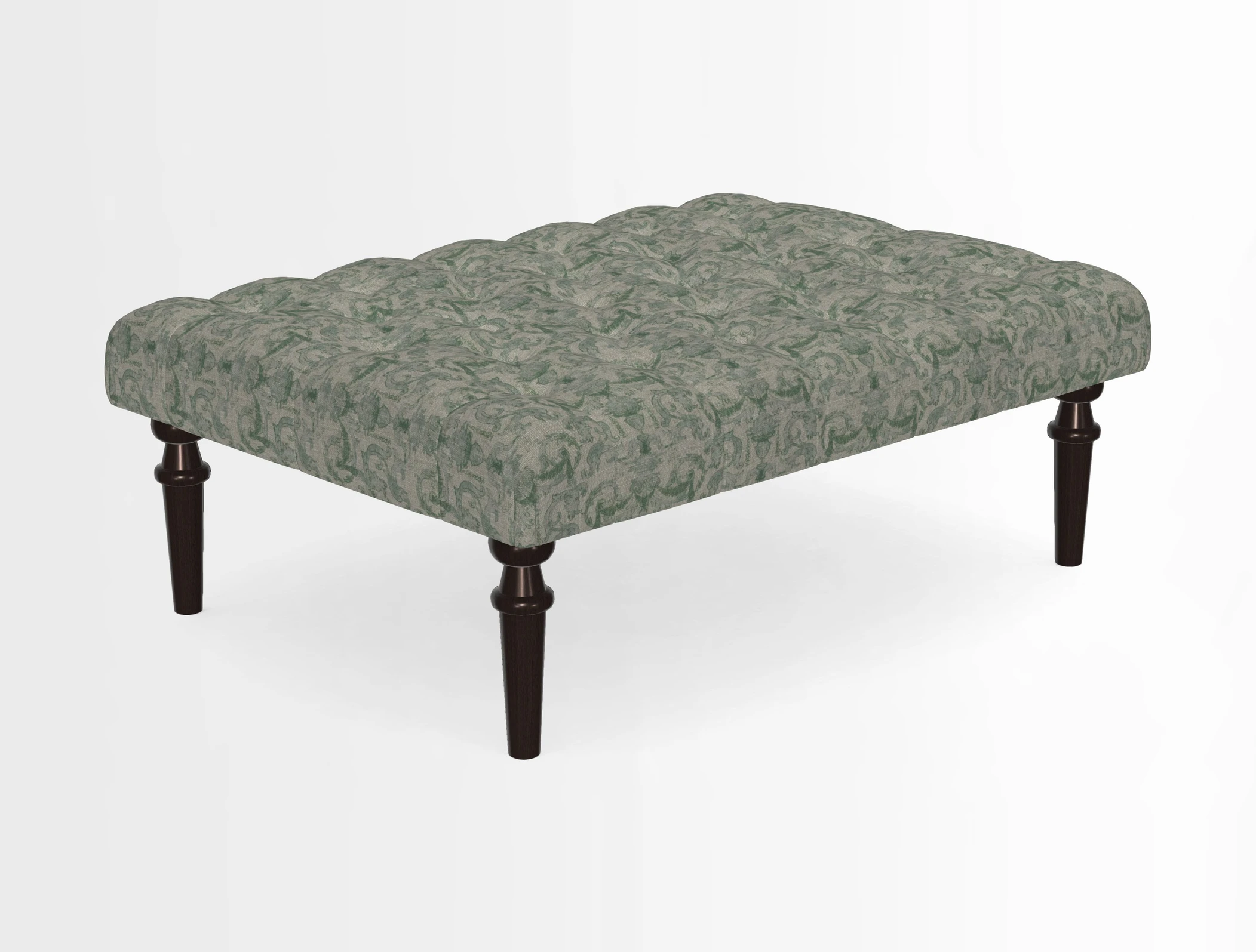 Pentlow Footstool in Mulberry Pompadour Floral Velvet Spice