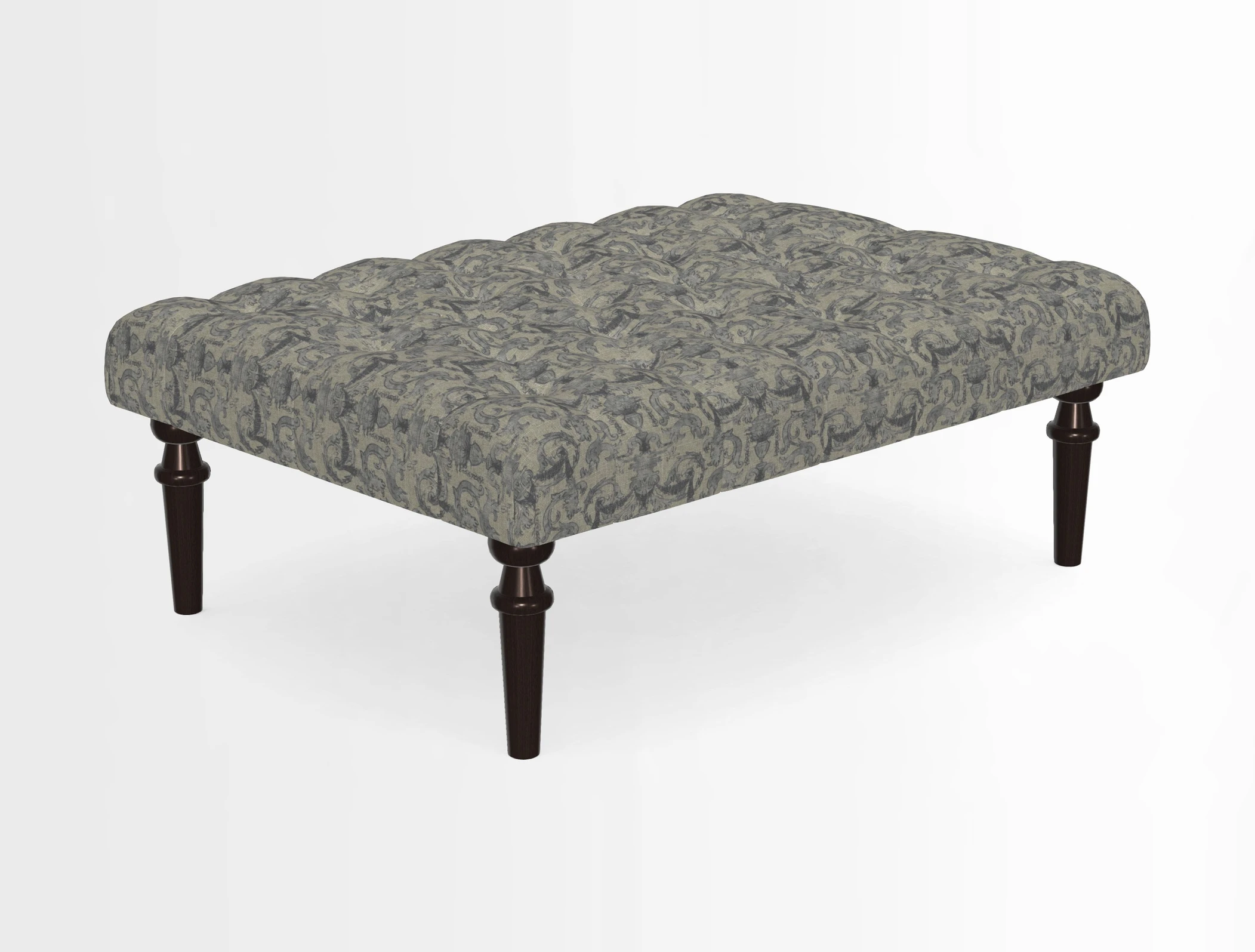 Pentlow Footstool in Mulberry Pompadour Floral Velvet Spice