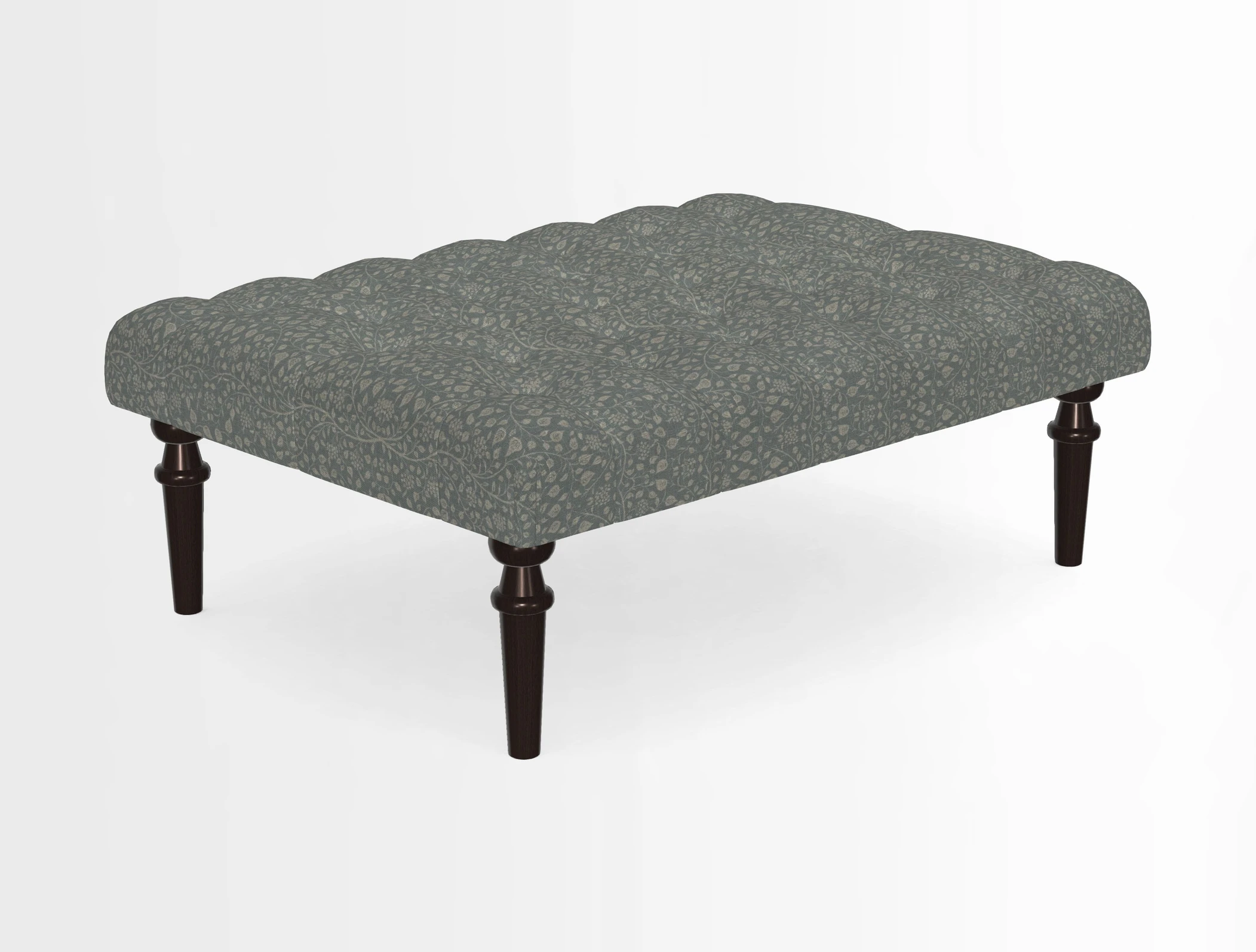 Pentlow Footstool in Mulberry Pompadour Floral Velvet Spice