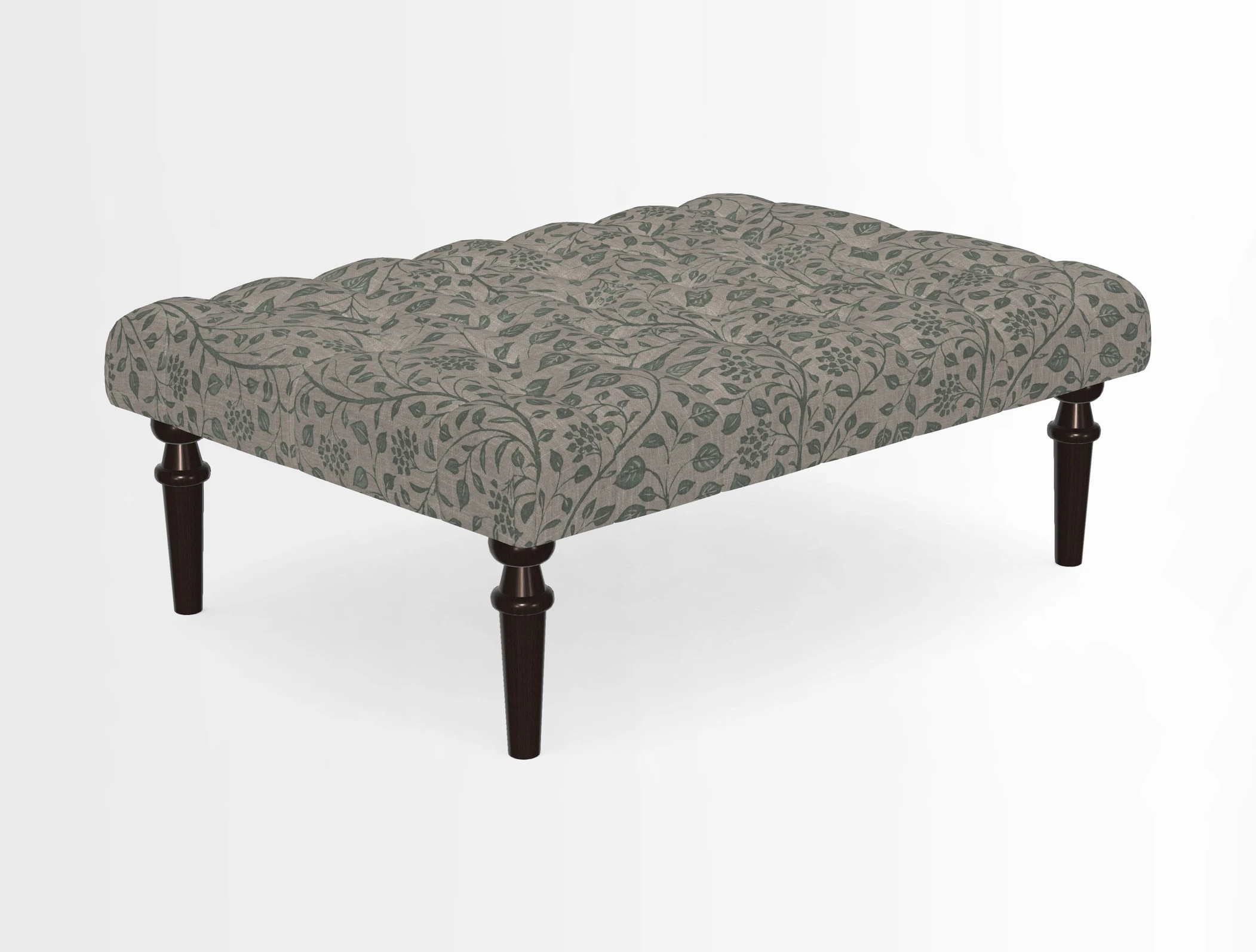 Pentlow Footstool in Mulberry Pompadour Floral Velvet Spice