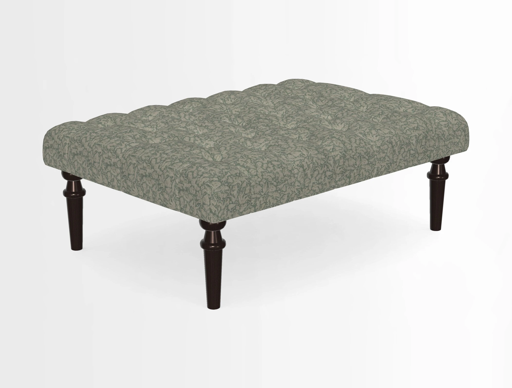 Pentlow Footstool in Mulberry Pompadour Floral Velvet Spice