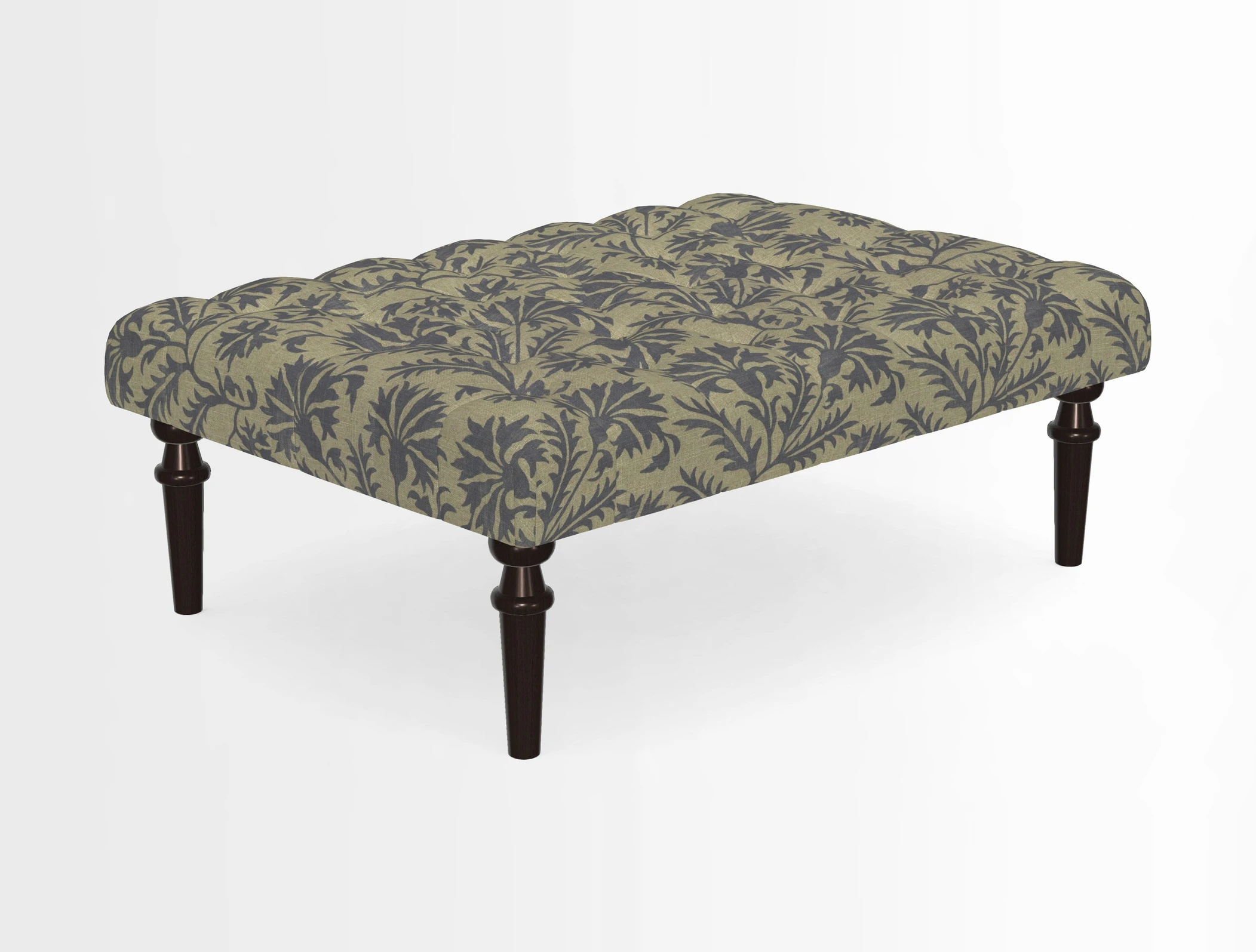 Pentlow Footstool in Mulberry Pompadour Floral Velvet Spice