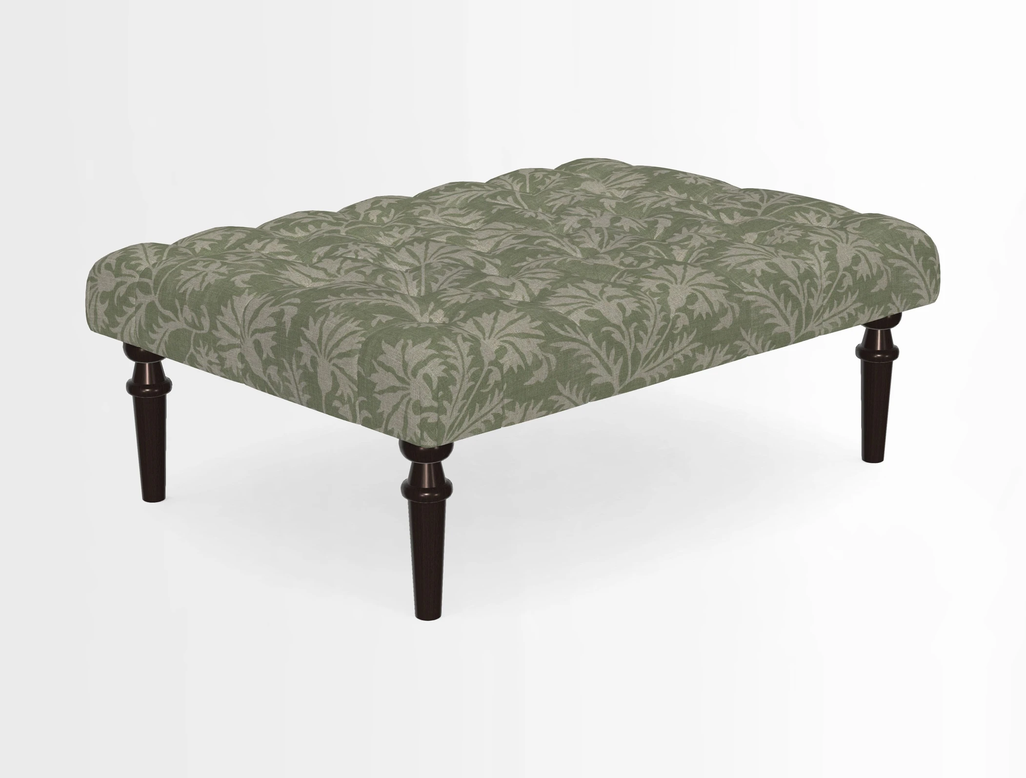 Pentlow Footstool in Mulberry Pompadour Floral Velvet Spice