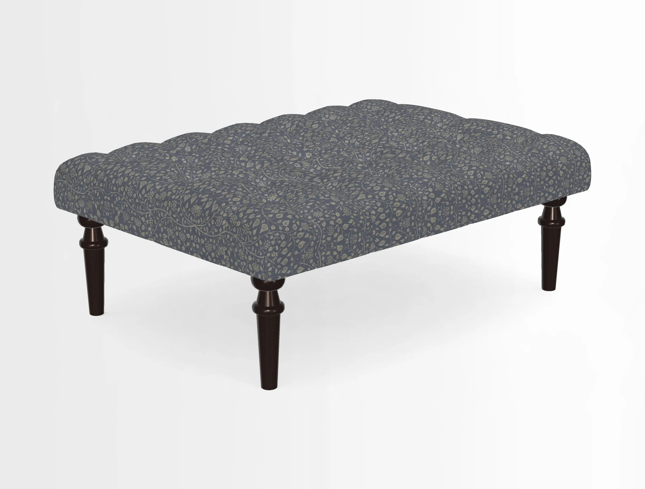 Pentlow Footstool in Mulberry Pompadour Floral Velvet Spice