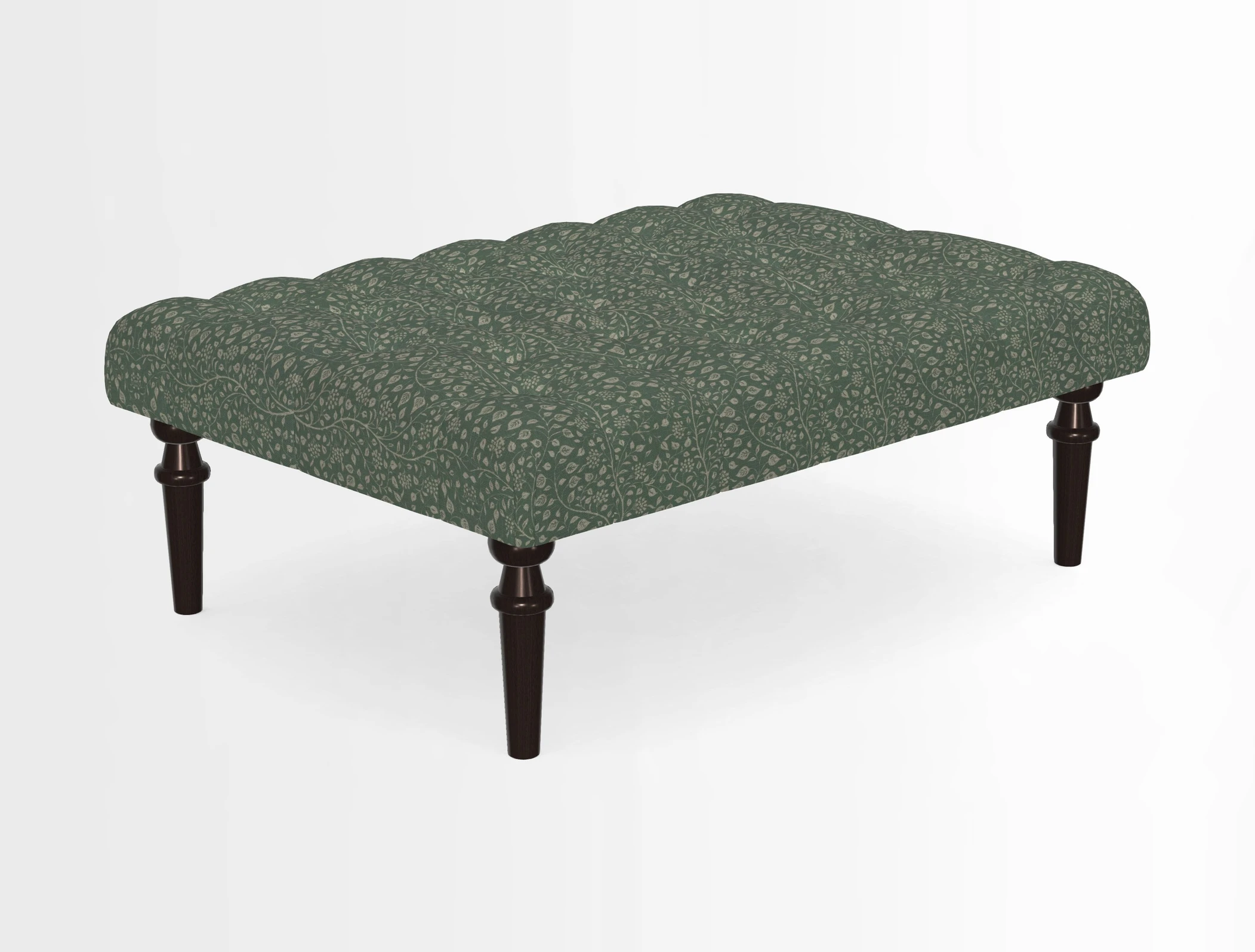 Pentlow Footstool in Mulberry Pompadour Floral Velvet Spice