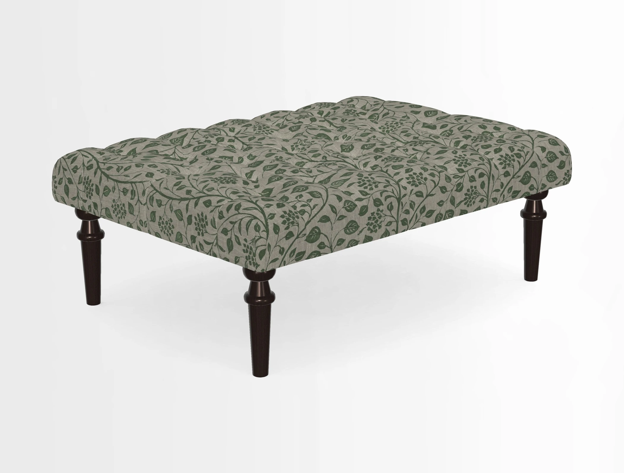 Pentlow Footstool in Mulberry Pompadour Floral Velvet Spice