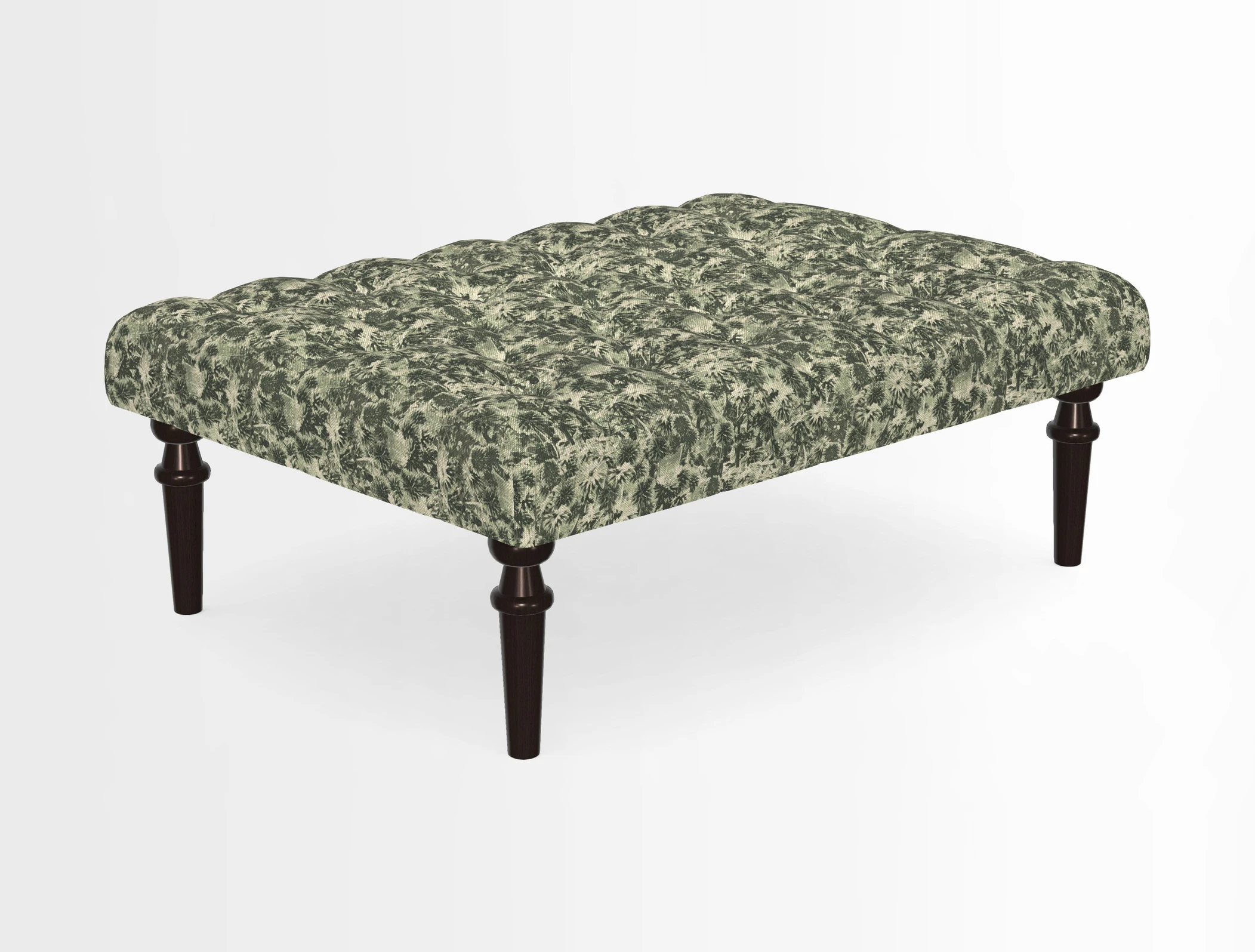 Pentlow Footstool in Mulberry Pompadour Floral Velvet Spice
