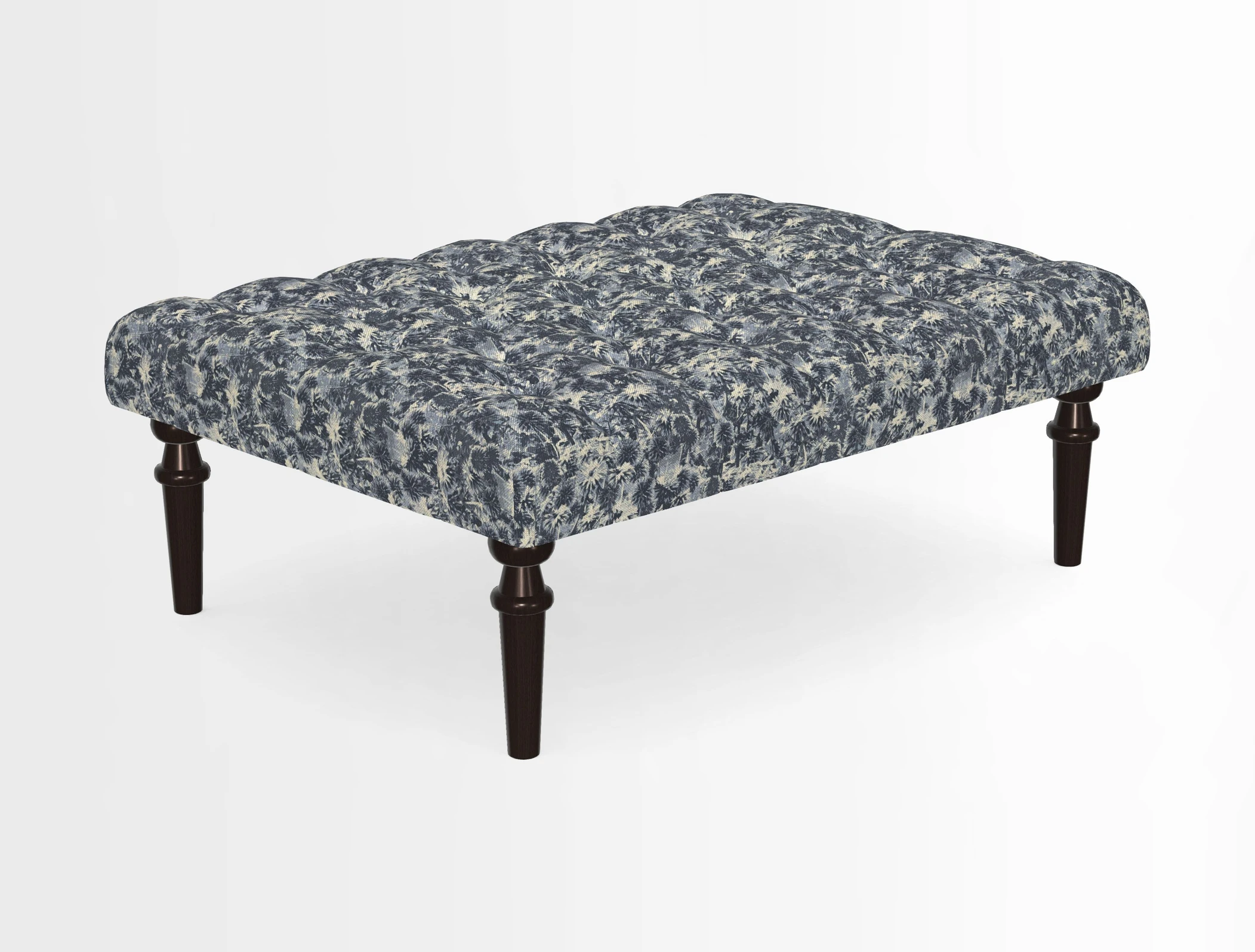 Pentlow Footstool in Mulberry Pompadour Floral Velvet Spice