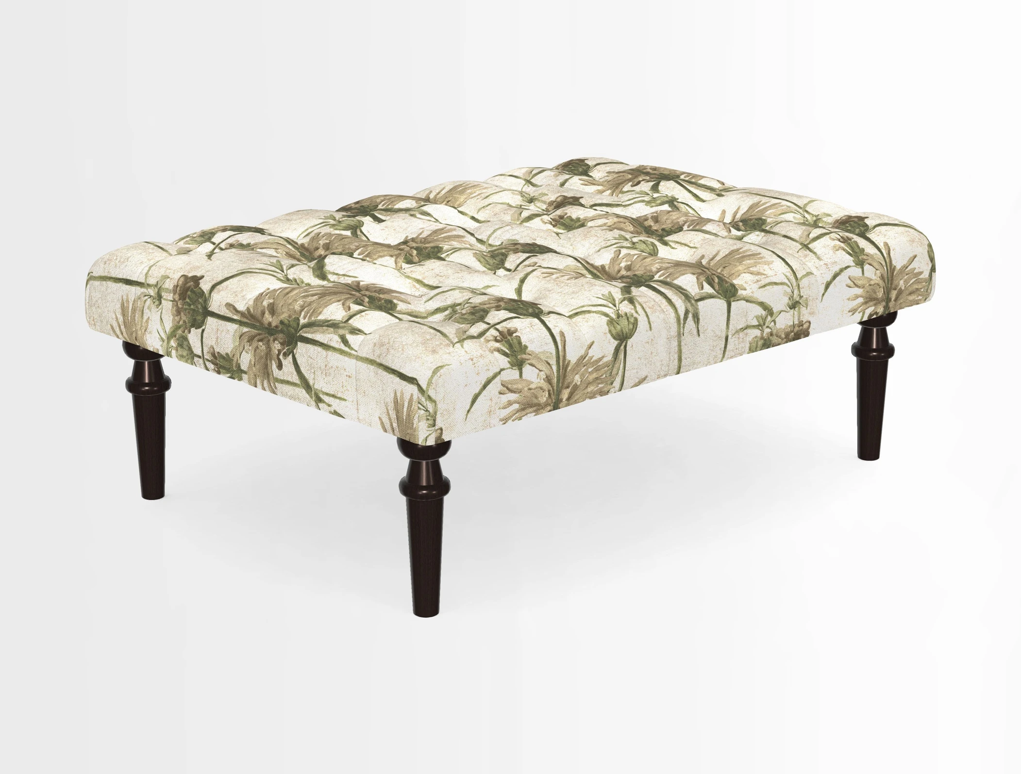 Pentlow Footstool in Mulberry Pompadour Floral Velvet Spice
