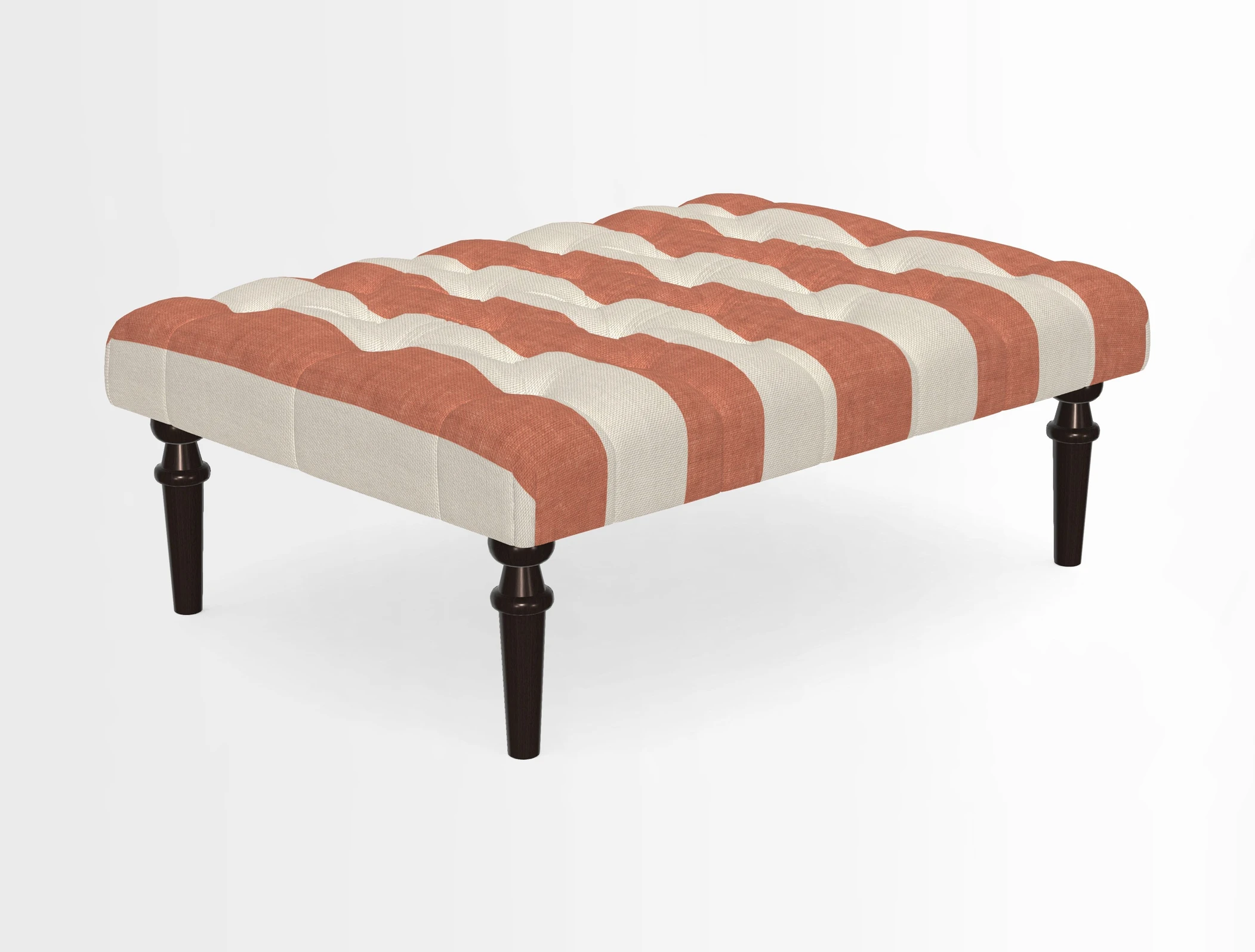Pentlow Footstool in Mulberry Pompadour Floral Velvet Spice