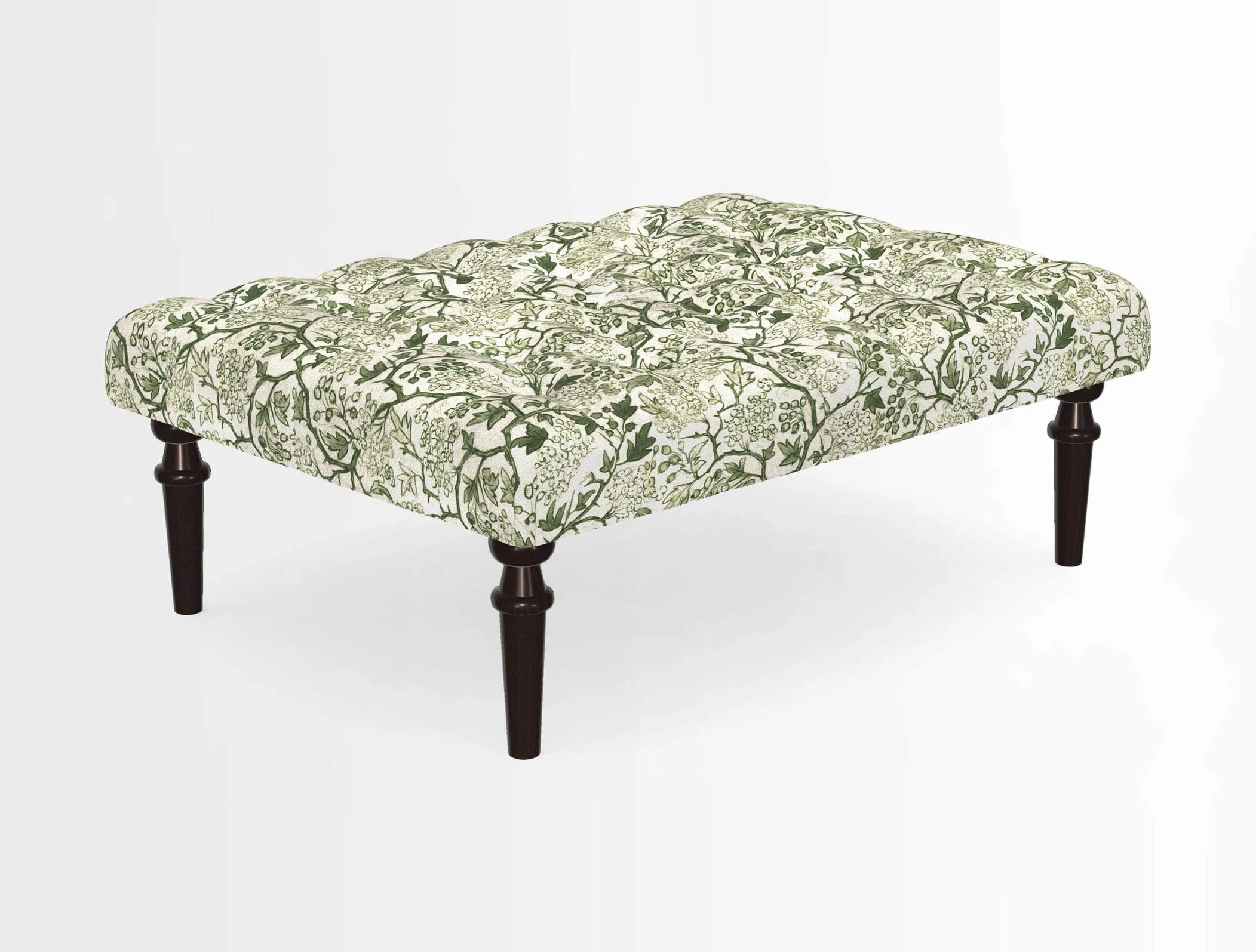 Pentlow Footstool in Mulberry Pompadour Floral Velvet Spice