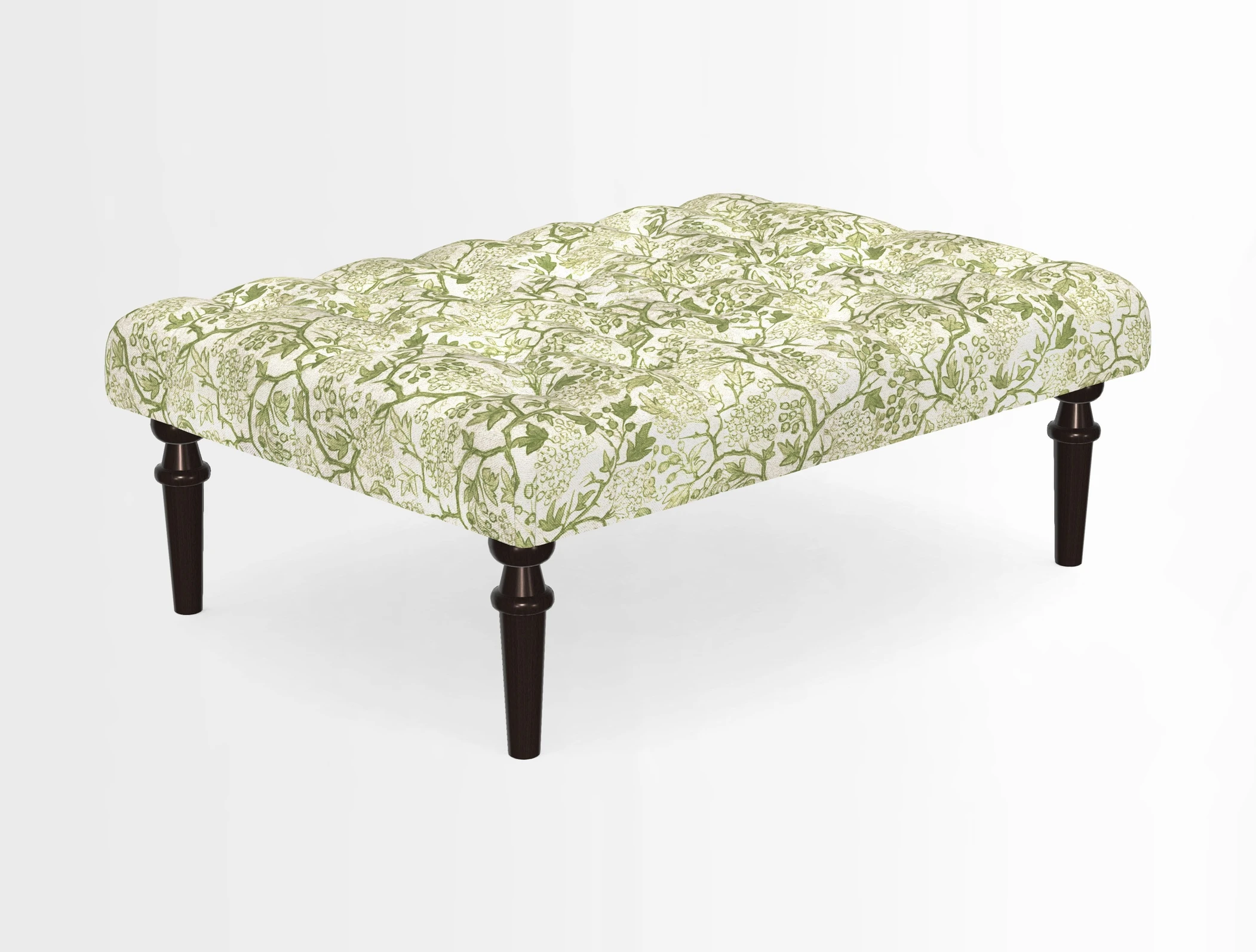 Pentlow Footstool in Mulberry Pompadour Floral Velvet Spice