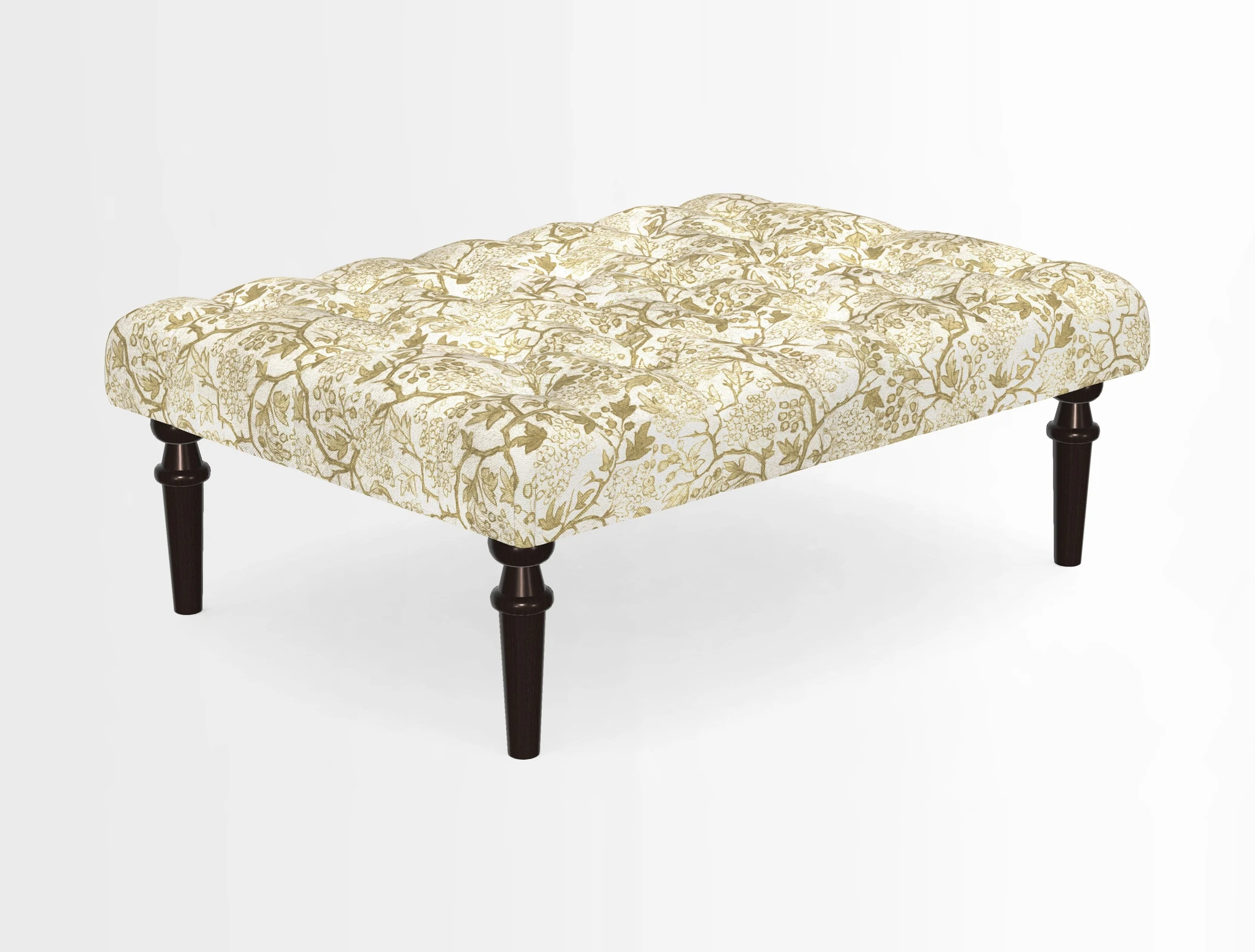 Pentlow Footstool in Mulberry Pompadour Floral Velvet Spice