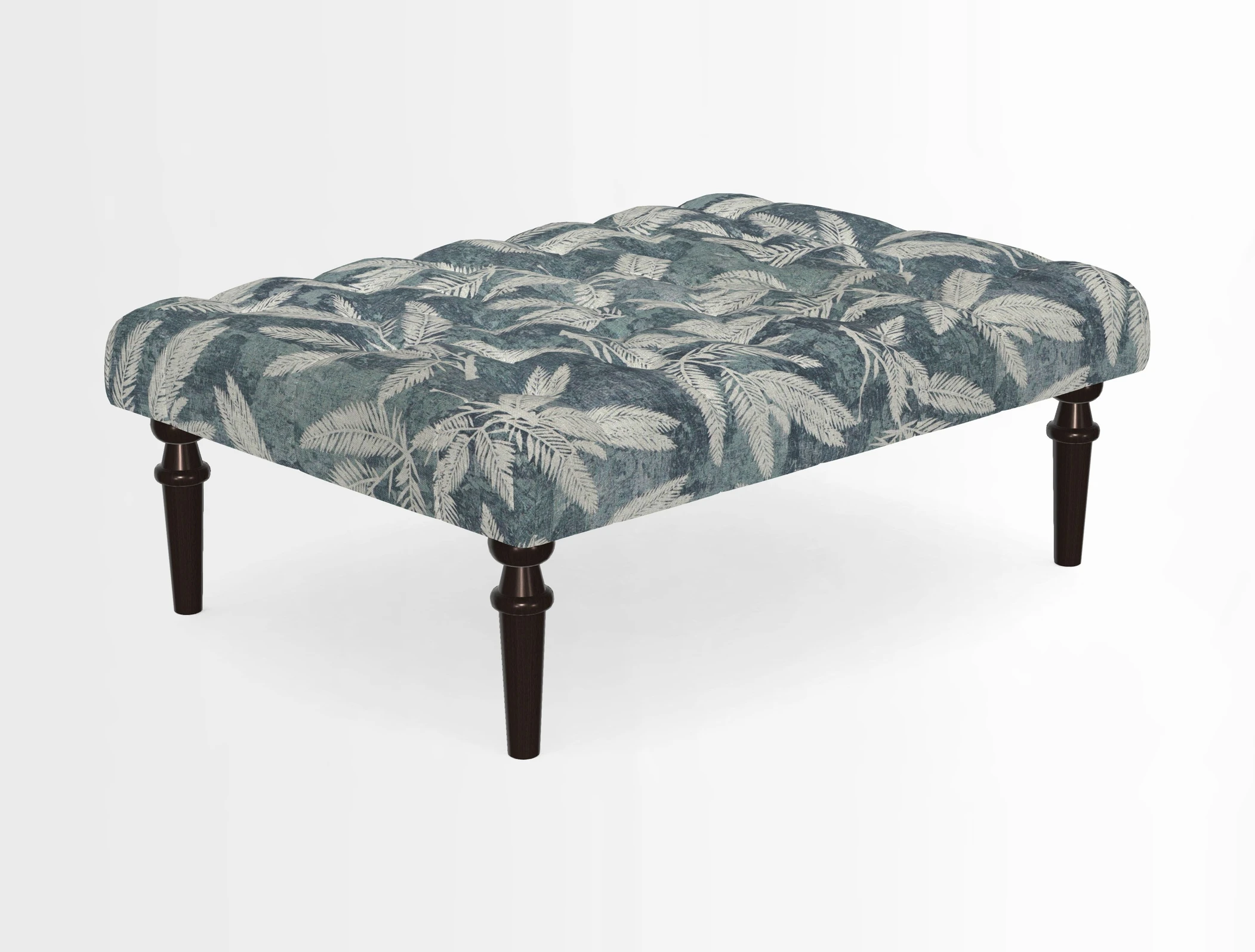 Pentlow Footstool in Mulberry Pompadour Floral Velvet Spice