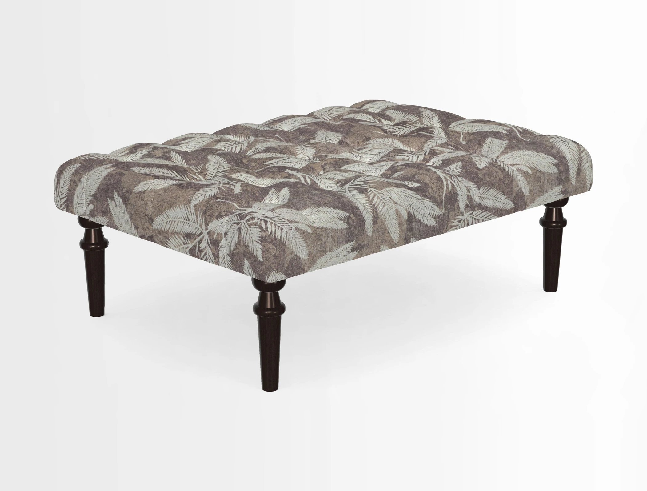 Pentlow Footstool in Mulberry Pompadour Floral Velvet Spice