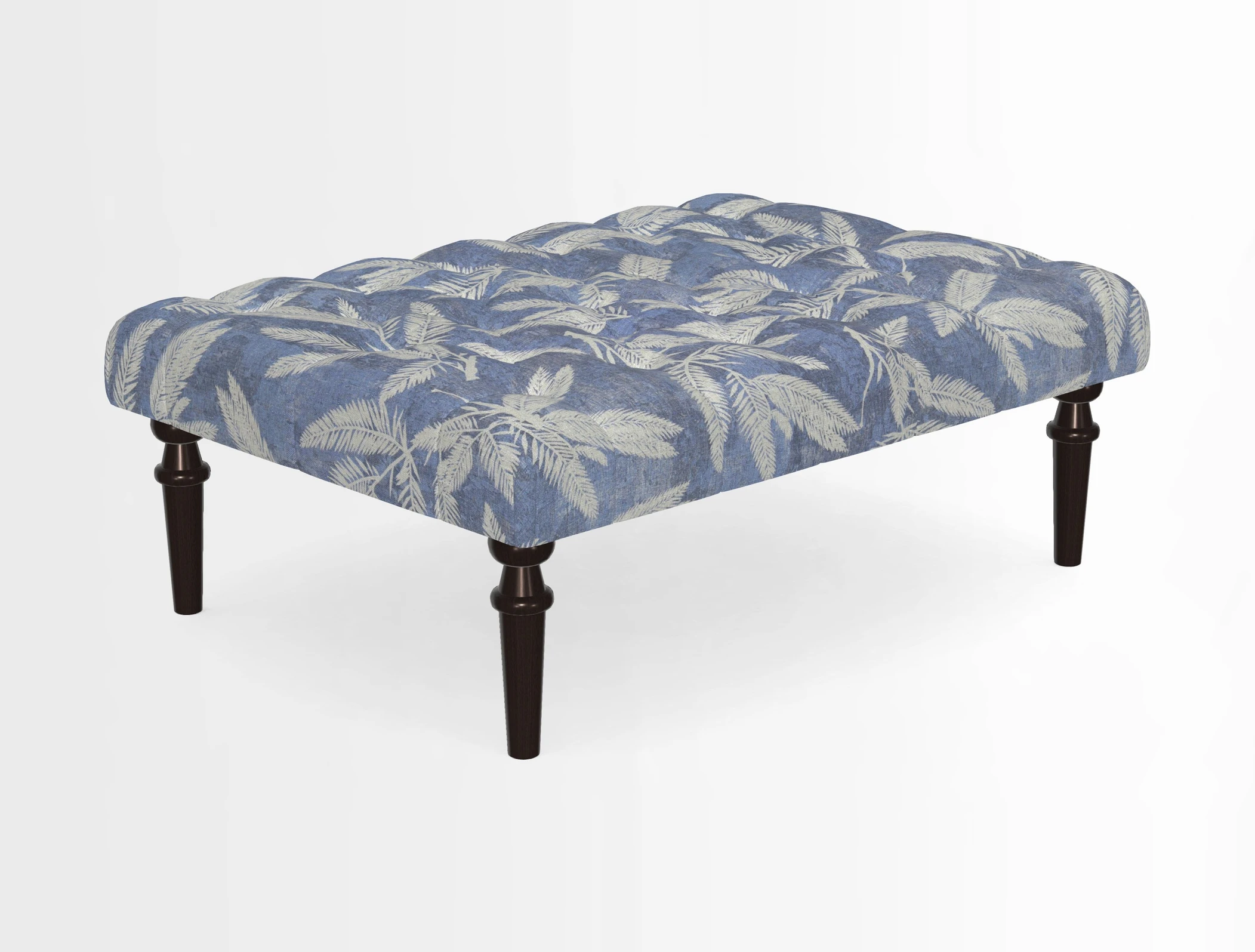 Pentlow Footstool in Mulberry Pompadour Floral Velvet Spice