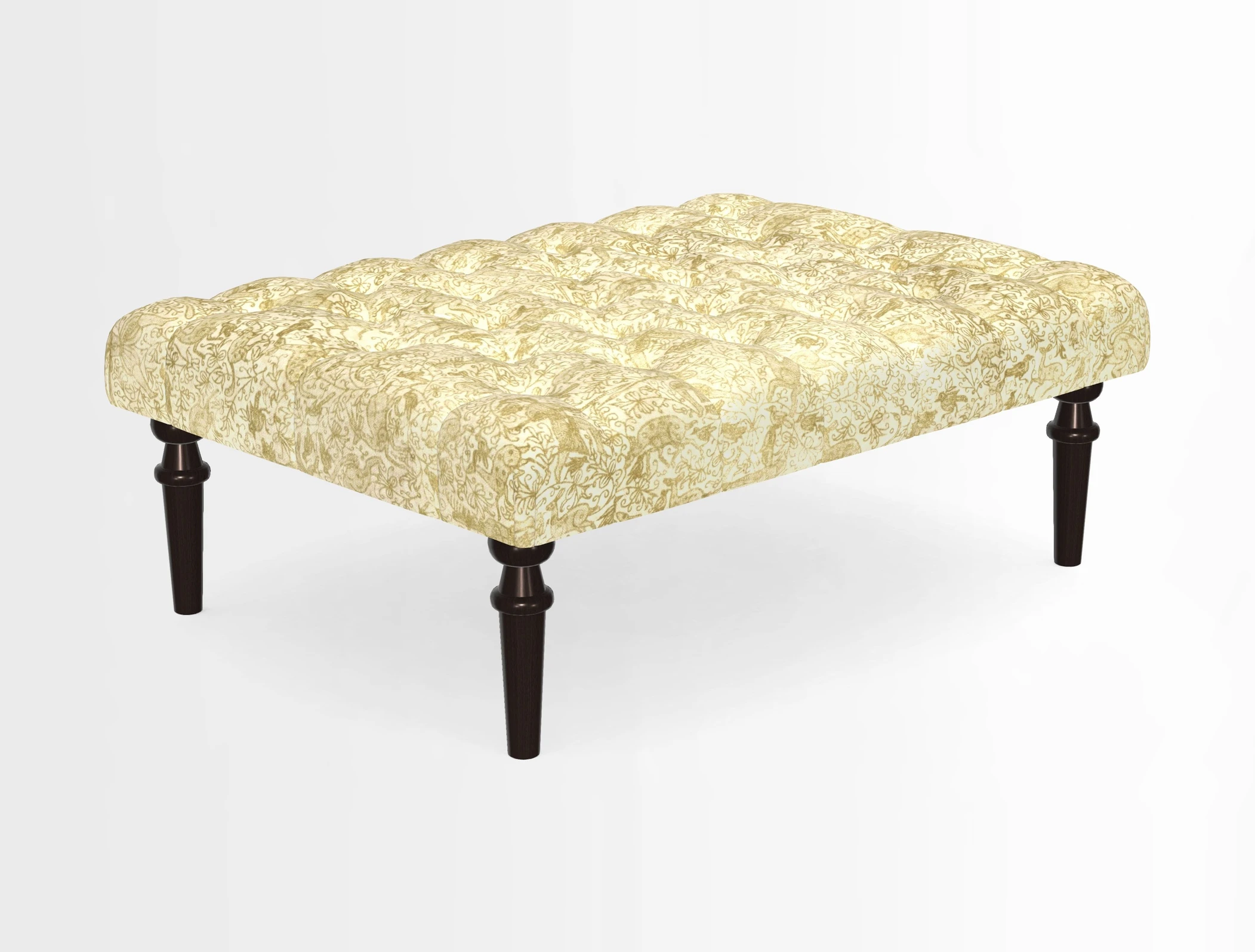 Pentlow Footstool in Mulberry Pompadour Floral Velvet Spice