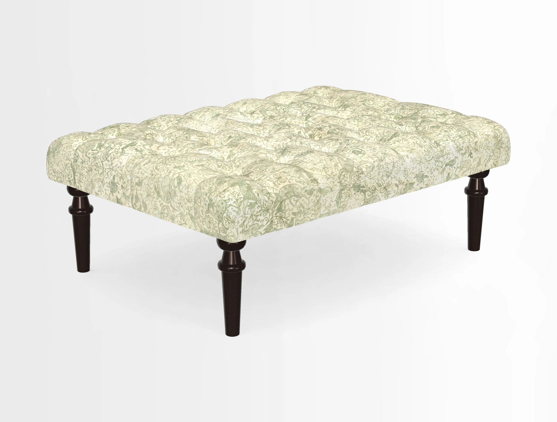 Pentlow Footstool in Mulberry Pompadour Floral Velvet Spice