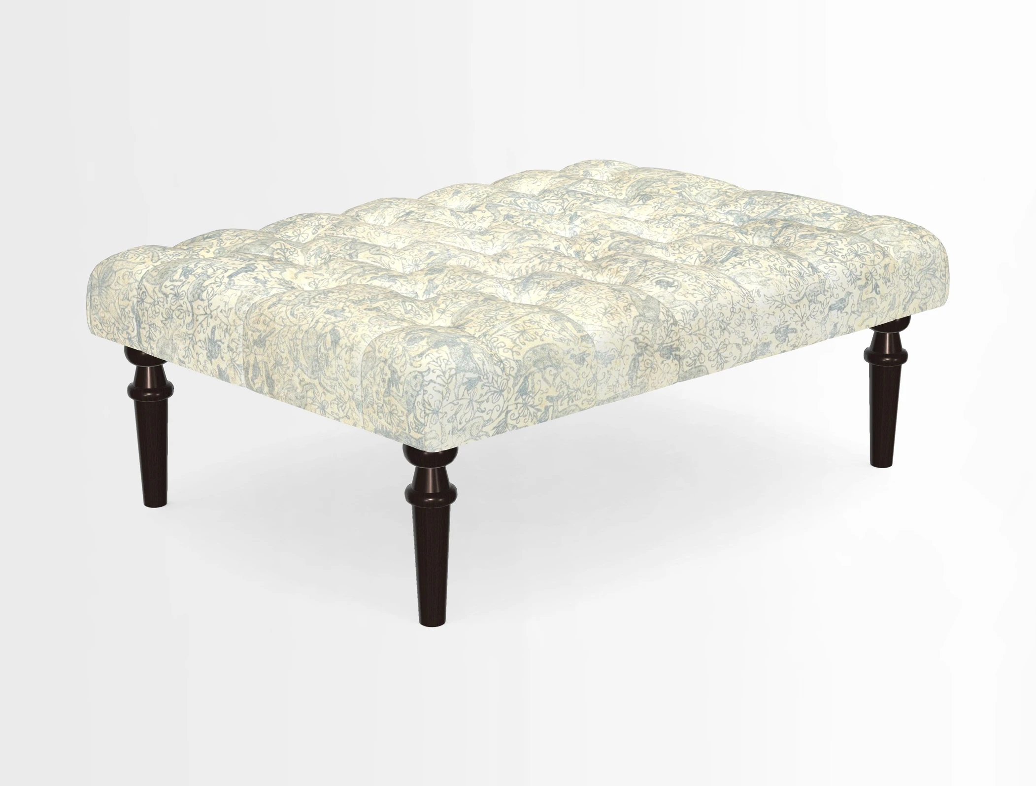 Pentlow Footstool in Mulberry Pompadour Floral Velvet Spice