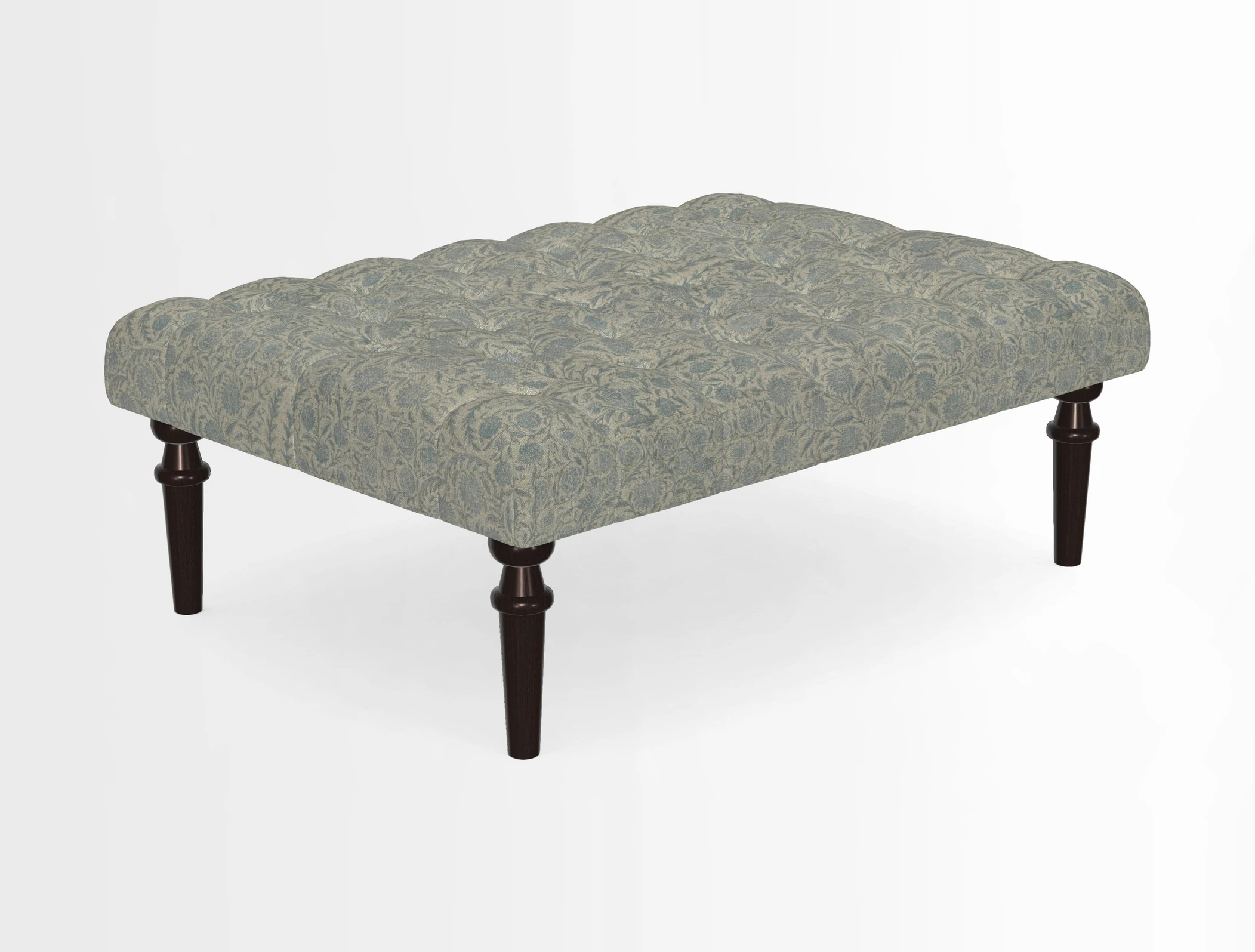 Pentlow Footstool in Mulberry Pompadour Floral Velvet Spice
