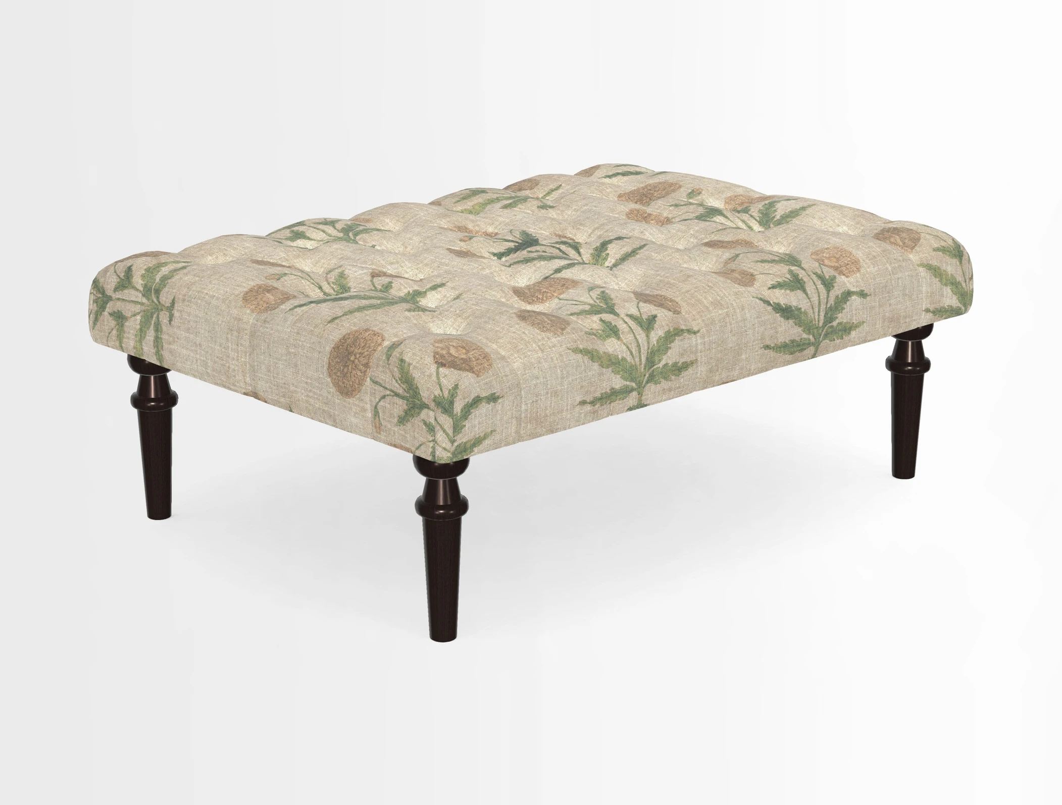 Pentlow Footstool in Mulberry Pompadour Floral Velvet Spice