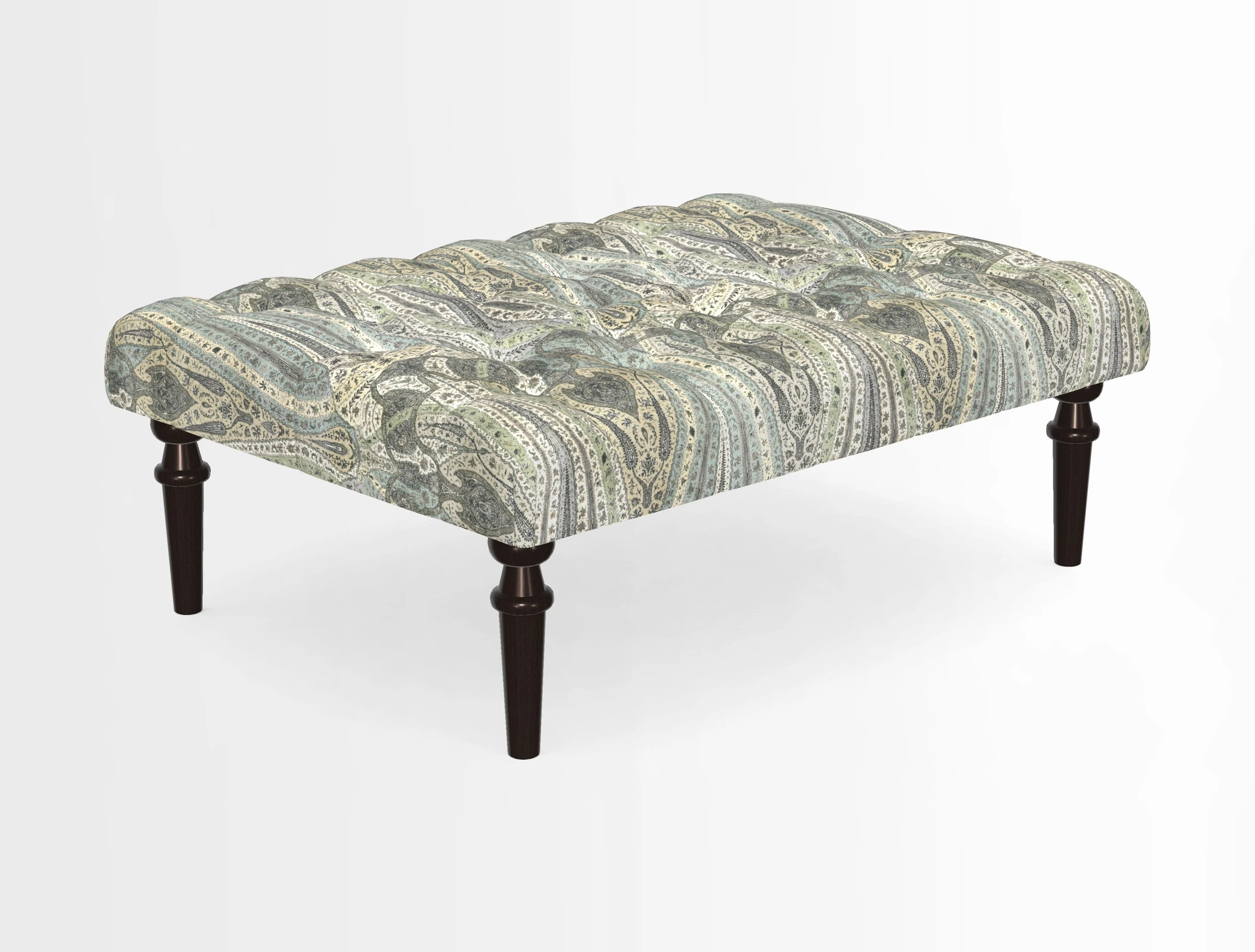 Pentlow Footstool in Mulberry Pompadour Floral Velvet Spice