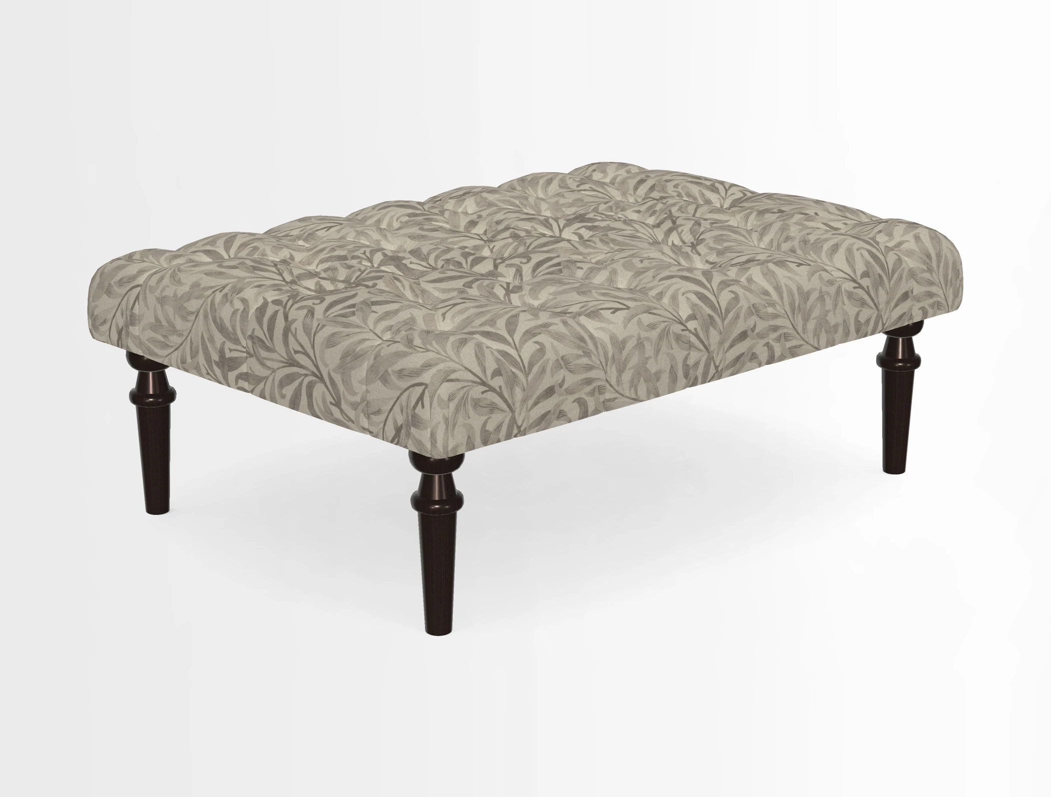 Pentlow Footstool in Mulberry Pompadour Floral Velvet Spice