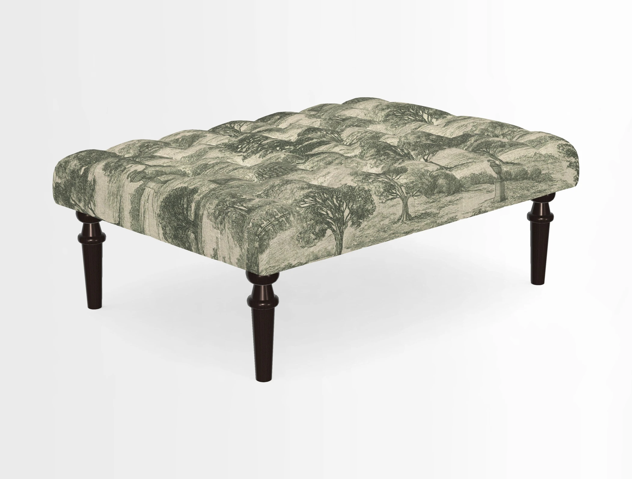 Pentlow Footstool in Mulberry Pompadour Floral Velvet Spice