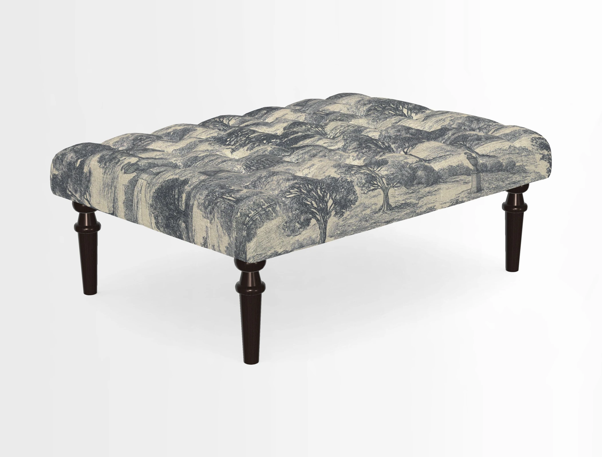 Pentlow Footstool in Mulberry Pompadour Floral Velvet Spice