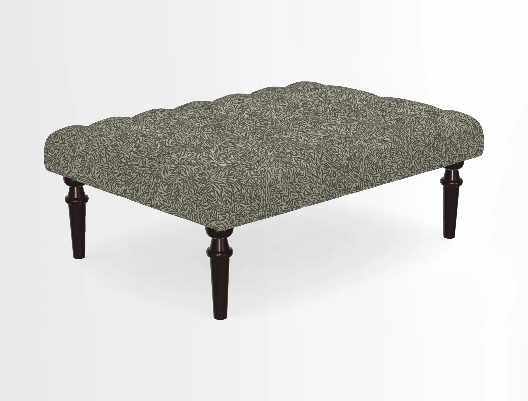 Pentlow Footstool in Mulberry Pompadour Floral Velvet Spice