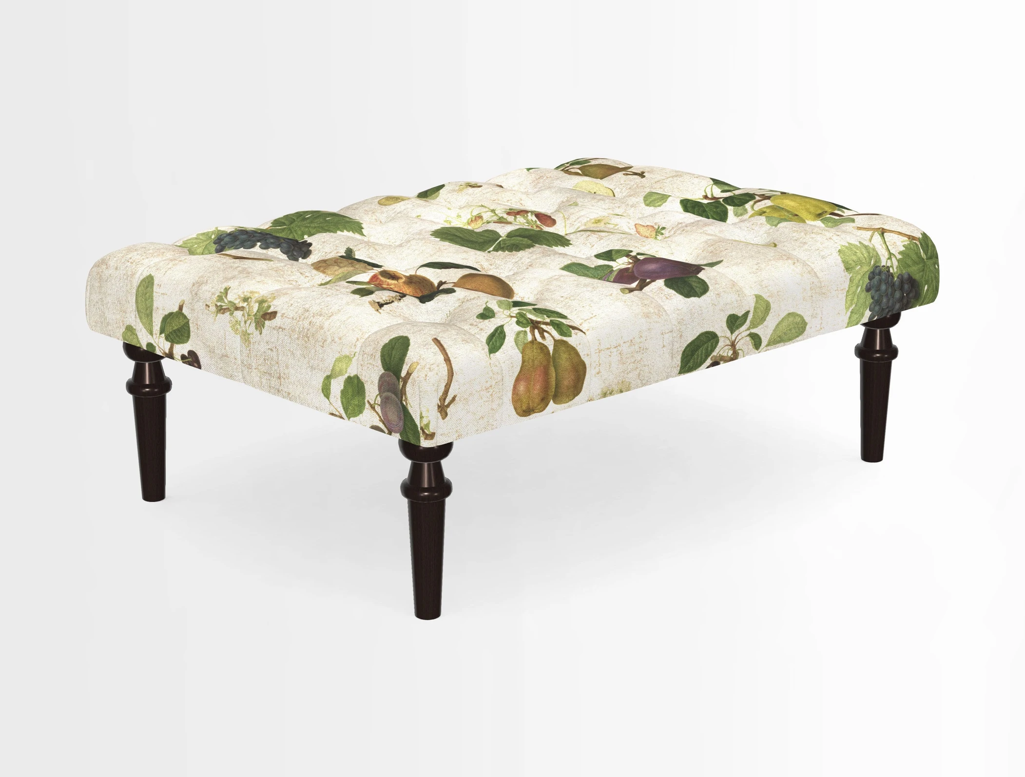 Pentlow Footstool in Mulberry Pompadour Floral Velvet Spice