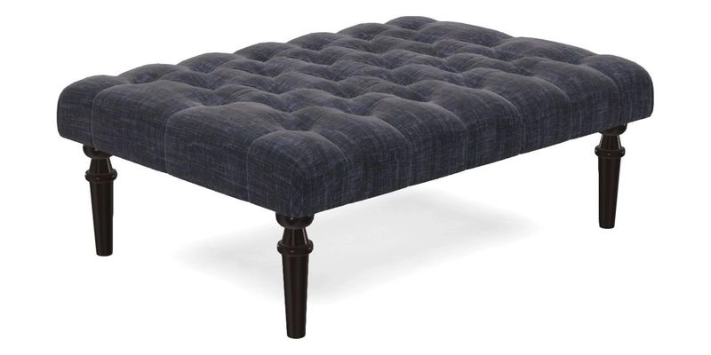 Pentlow Footstool in Mulberry Pompadour Floral Velvet Spice