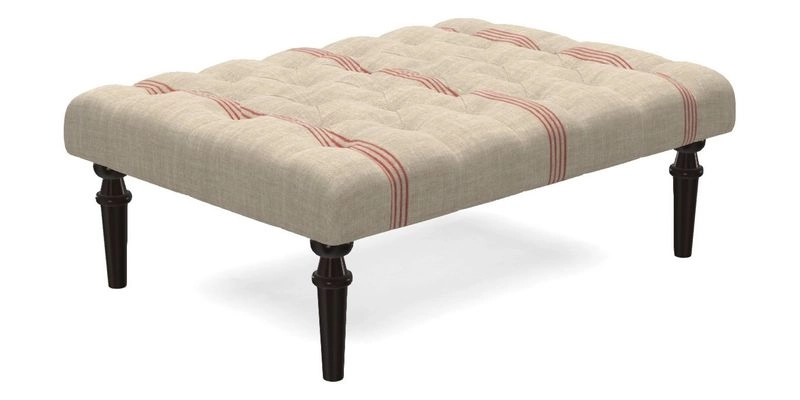 Pentlow Footstool in Mulberry Pompadour Floral Velvet Spice