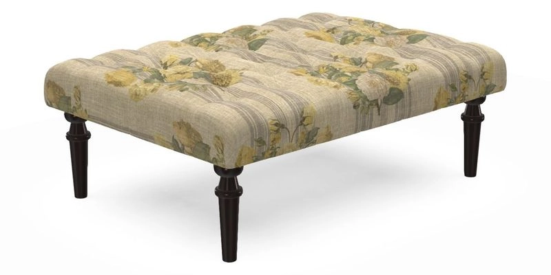 Pentlow Footstool in Mulberry Pompadour Floral Velvet Spice