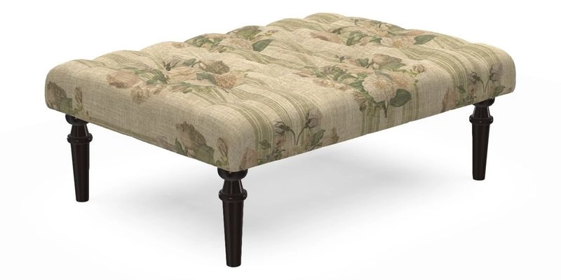 Pentlow Footstool in Mulberry Pompadour Floral Velvet Spice