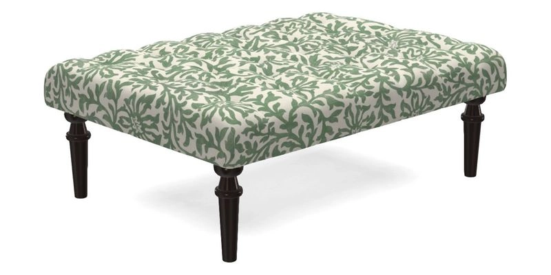 Pentlow Footstool in Mulberry Pompadour Floral Velvet Spice