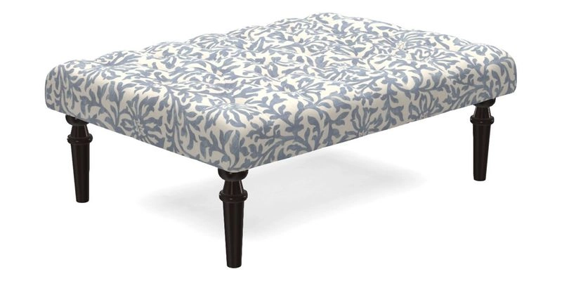 Pentlow Footstool in Mulberry Pompadour Floral Velvet Spice