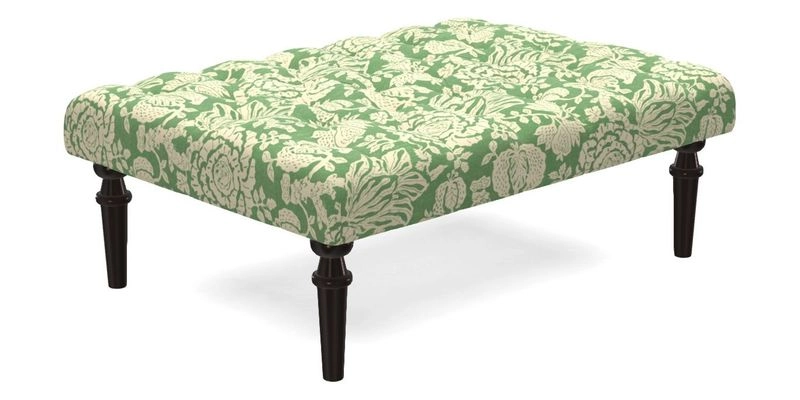 Pentlow Footstool in Mulberry Pompadour Floral Velvet Spice
