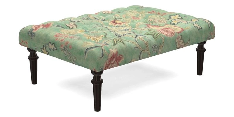 Pentlow Footstool in Mulberry Pompadour Floral Velvet Spice