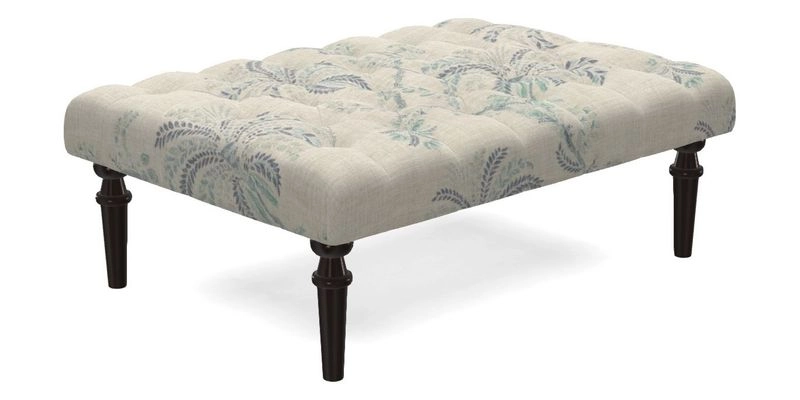 Pentlow Footstool in Mulberry Pompadour Floral Velvet Spice